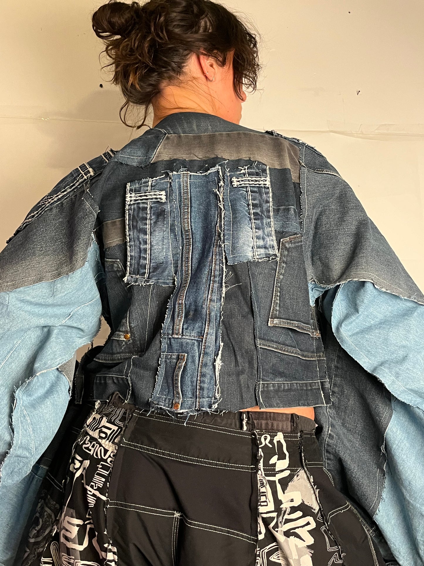 DARK DENIM BIKER SPG JACKET