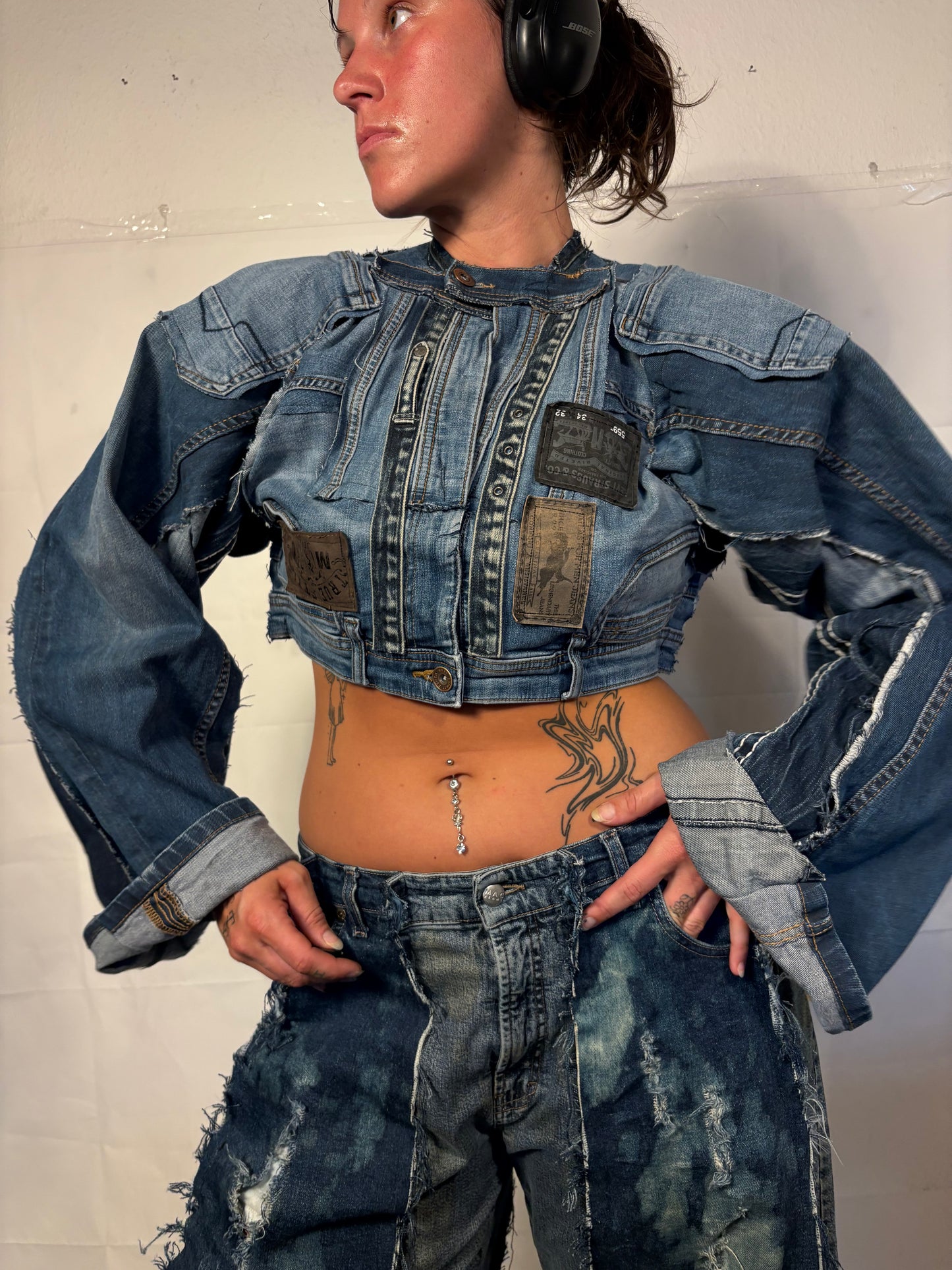 EXTRA CROPPED BIKER DENIM SOG JACKET