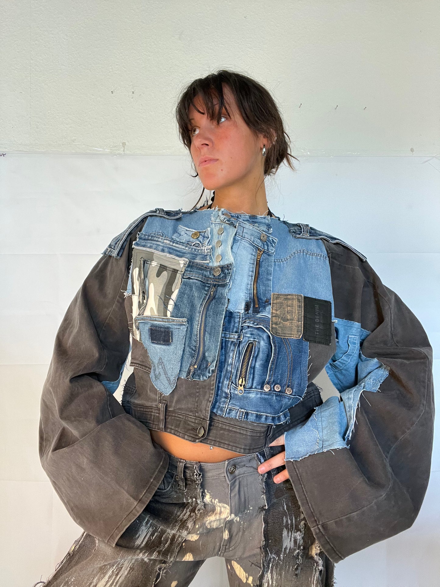 OVERSIZE BIKER DENIM GREY/DENIM SPG JACKET