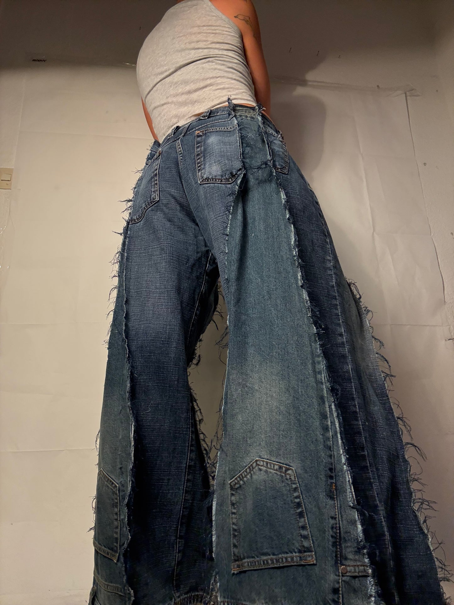 BAGGY RIPPED CLASSIC DENIM SPG PANTS
