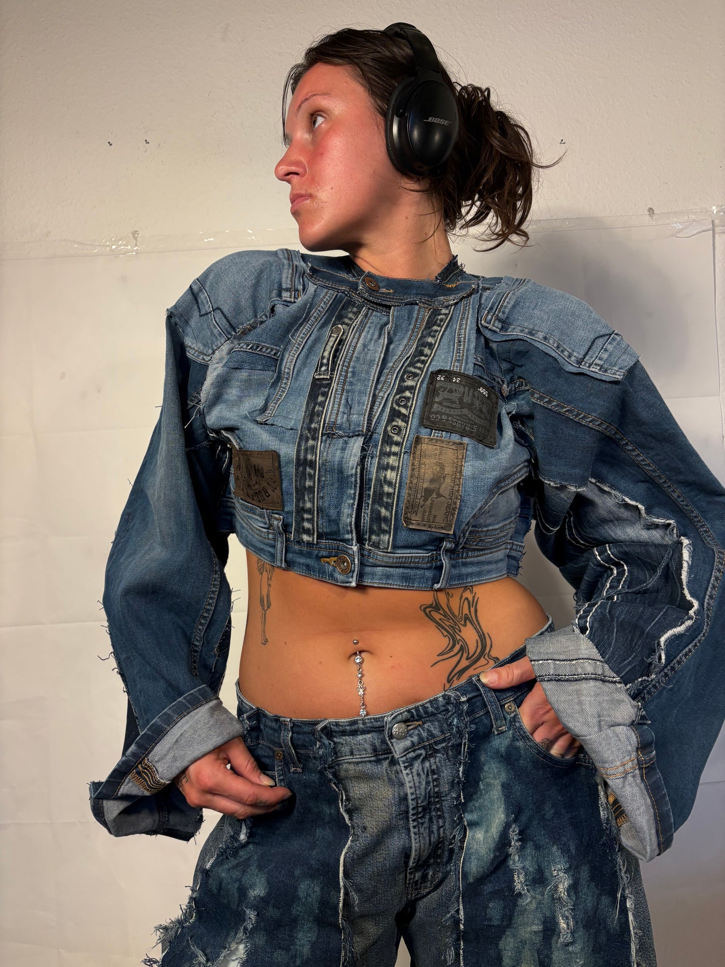 EXTRA CROPPED BIKER DENIM SOG JACKET