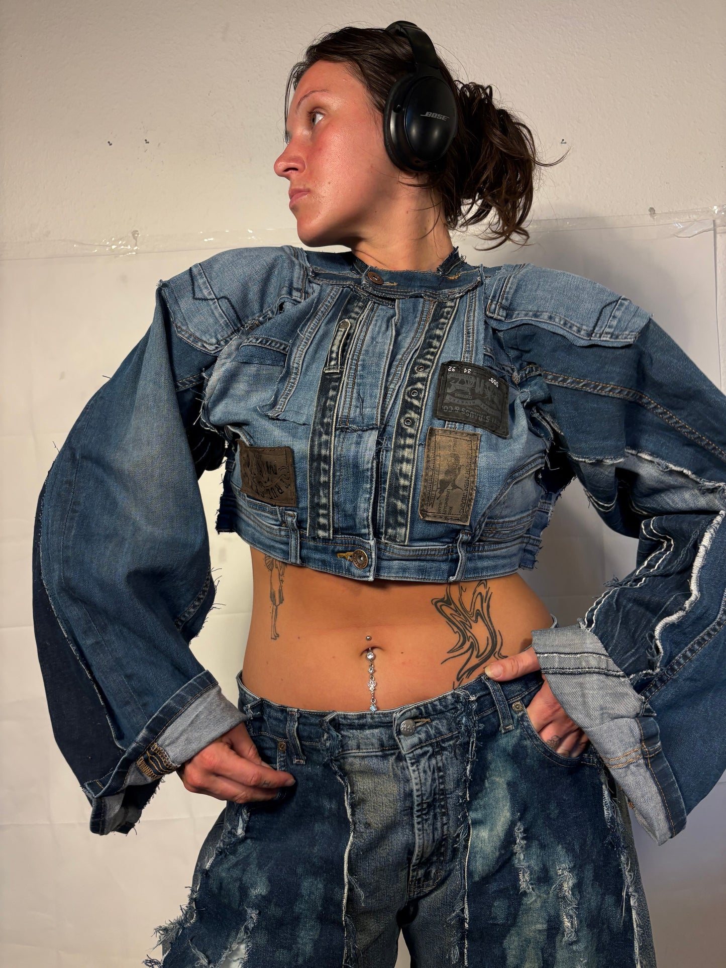 EXTRA CROPPED BIKER DENIM SOG JACKET