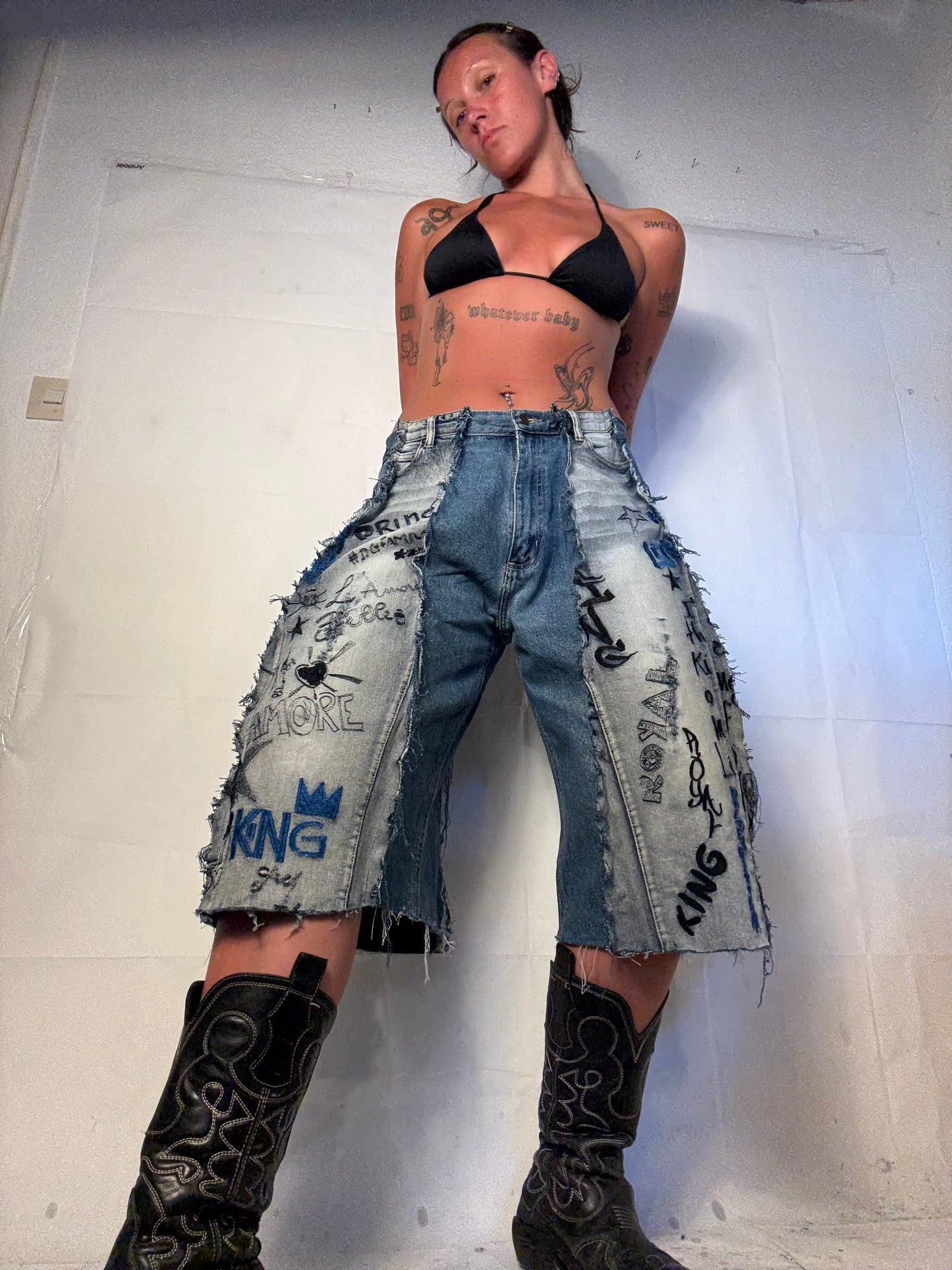 DETAILED DENIM/GREY SPG JORTS