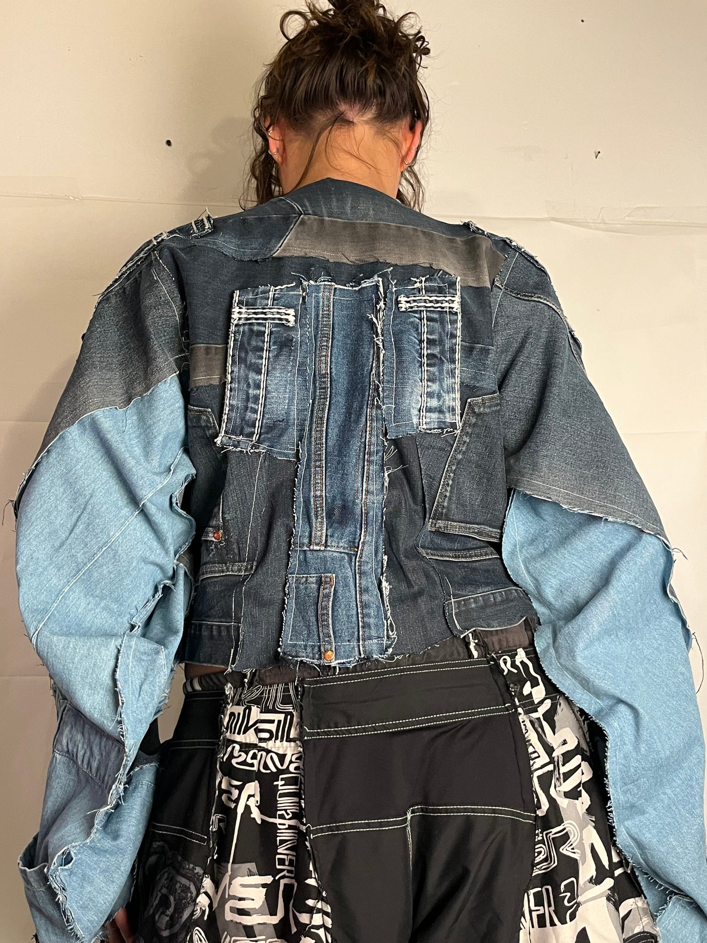 DARK DENIM BIKER SPG JACKET