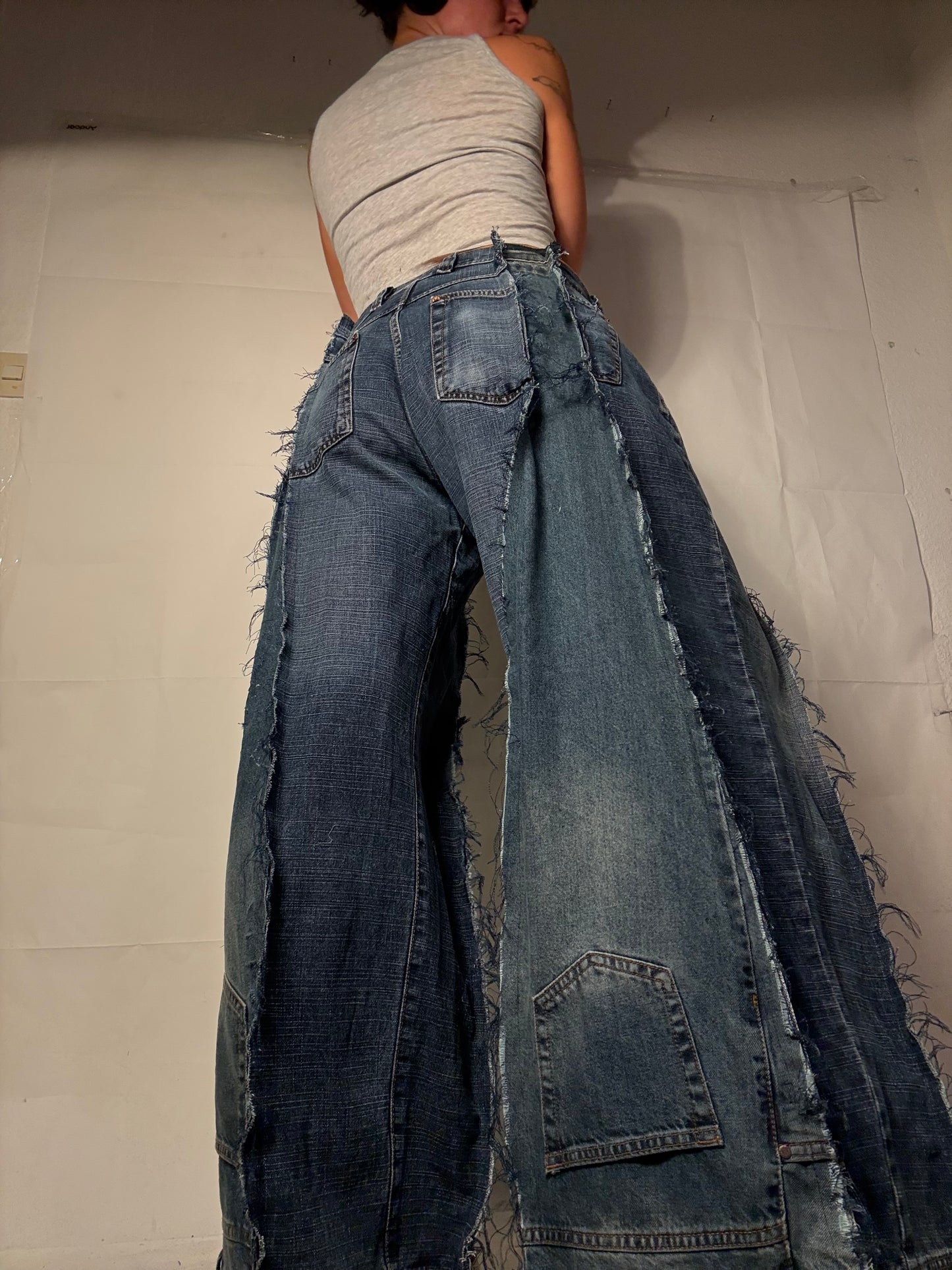 BAGGY RIPPED CLASSIC DENIM SPG PANTS