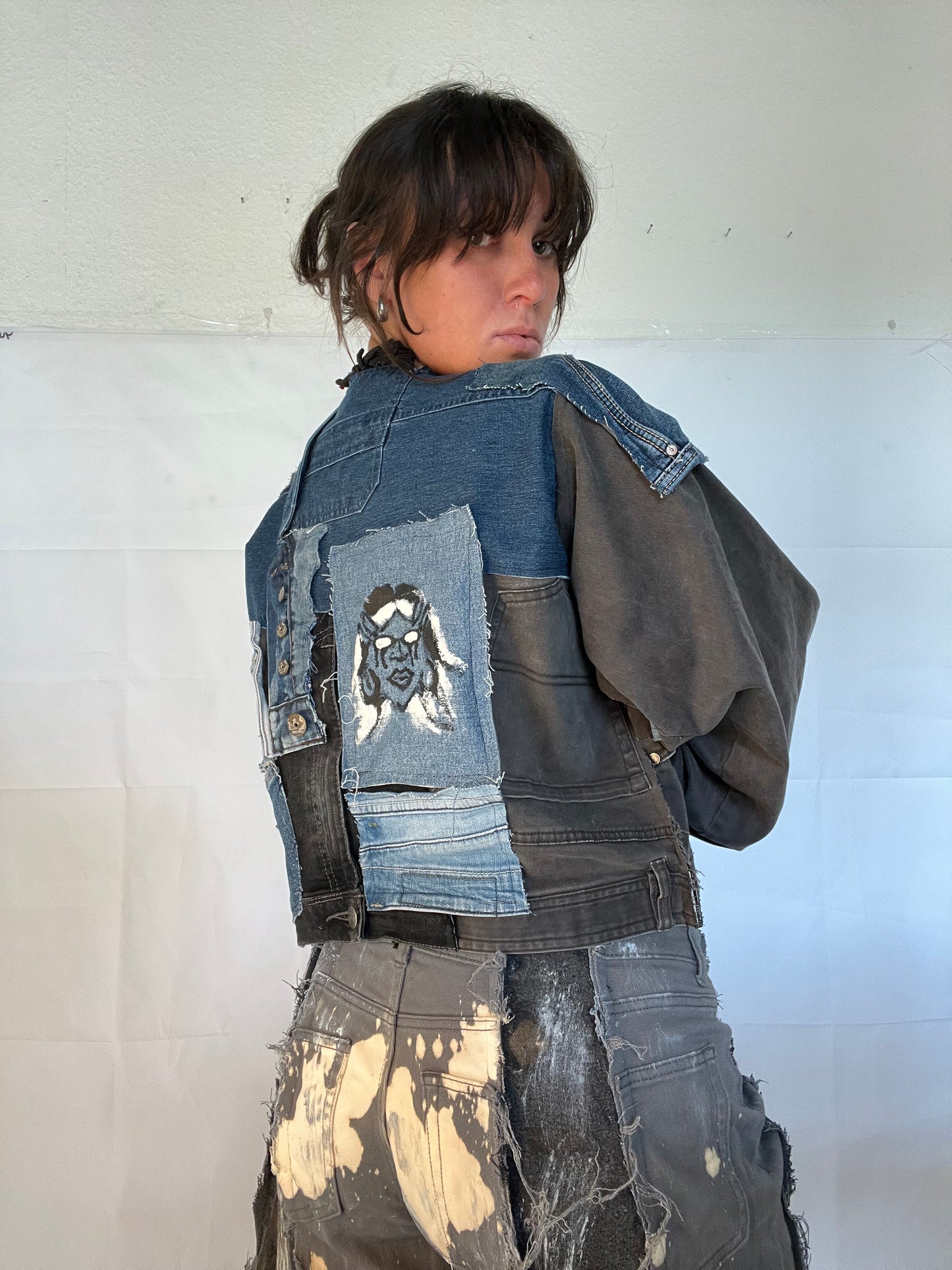 OVERSIZE BIKER DENIM GREY/DENIM SPG JACKET
