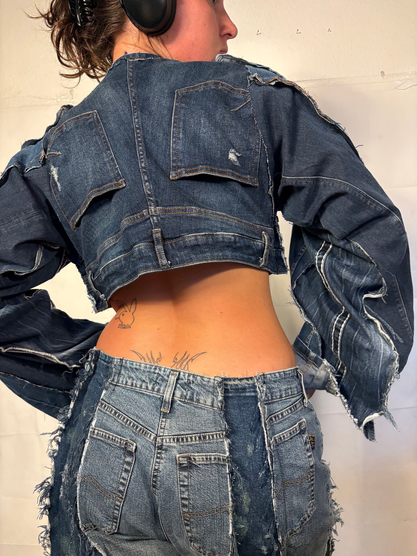 EXTRA CROPPED BIKER DENIM SOG JACKET