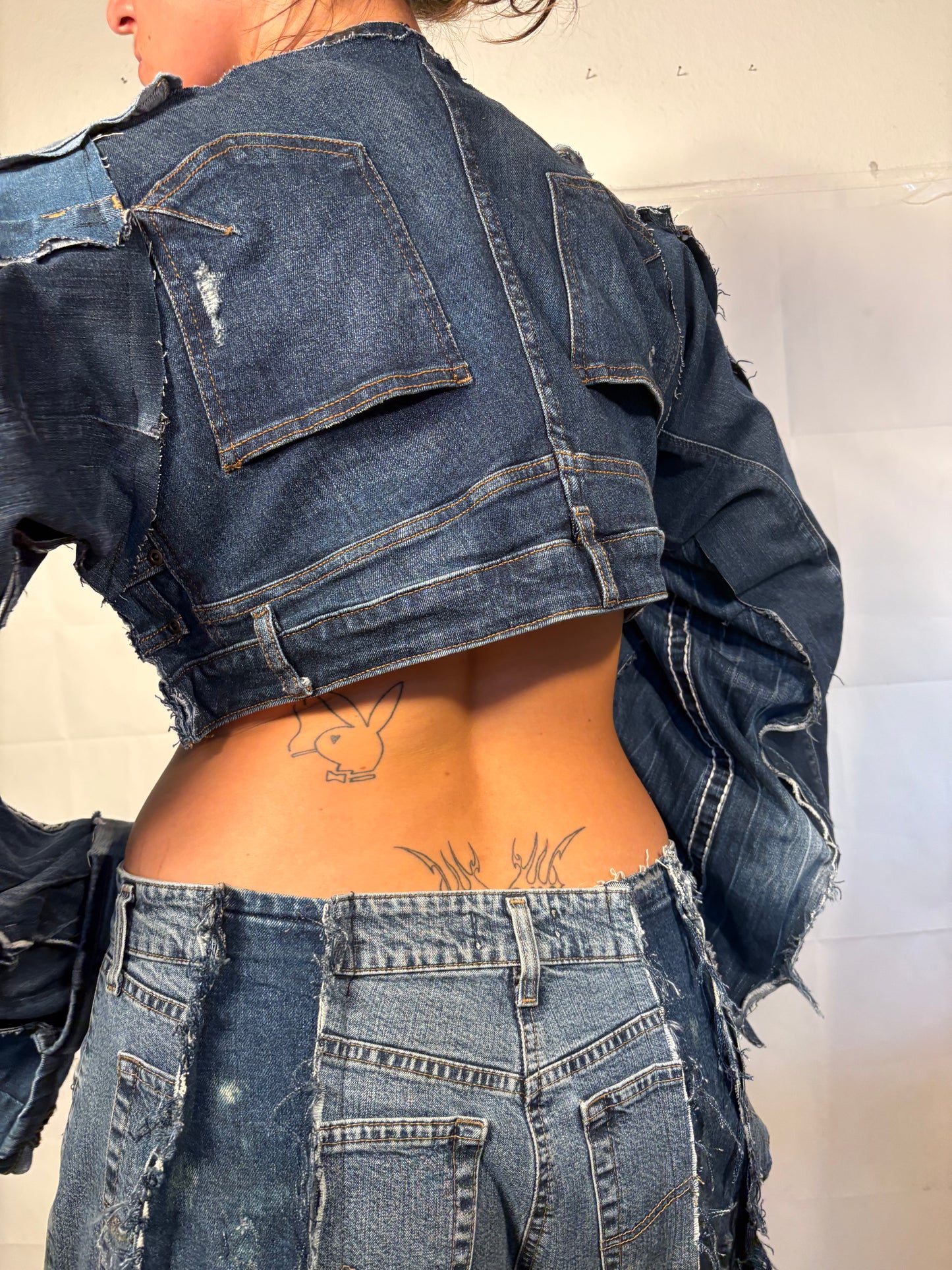 EXTRA CROPPED BIKER DENIM SOG JACKET