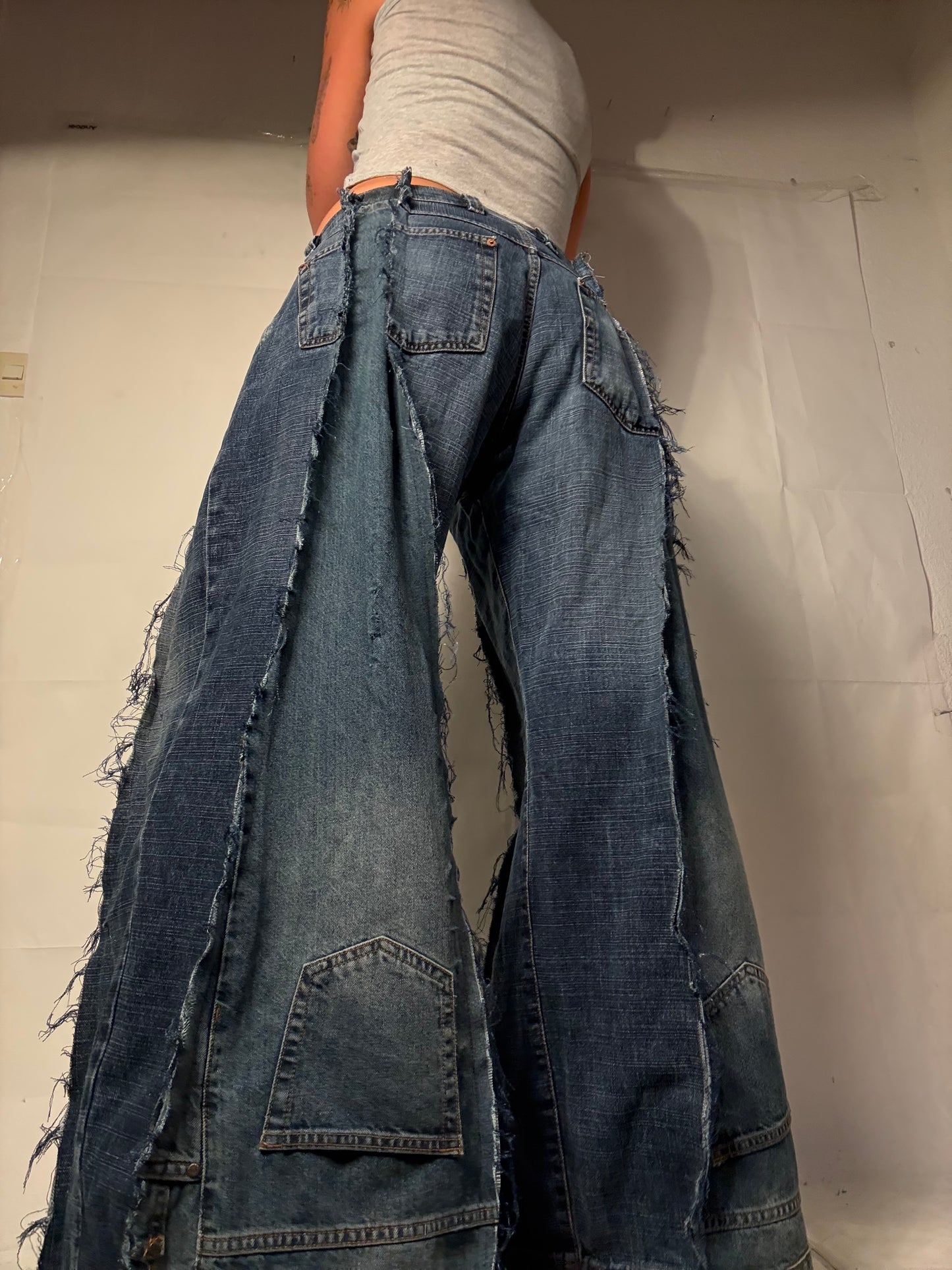 BAGGY RIPPED CLASSIC DENIM SPG PANTS