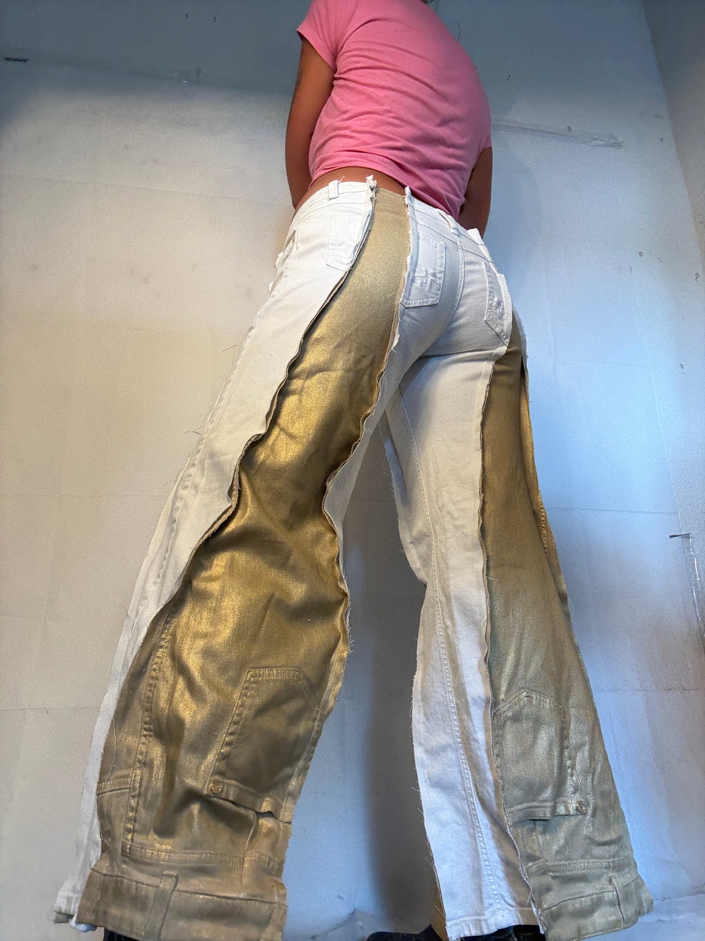 LOWWAIST WHITE/GOLD SPG PANTS