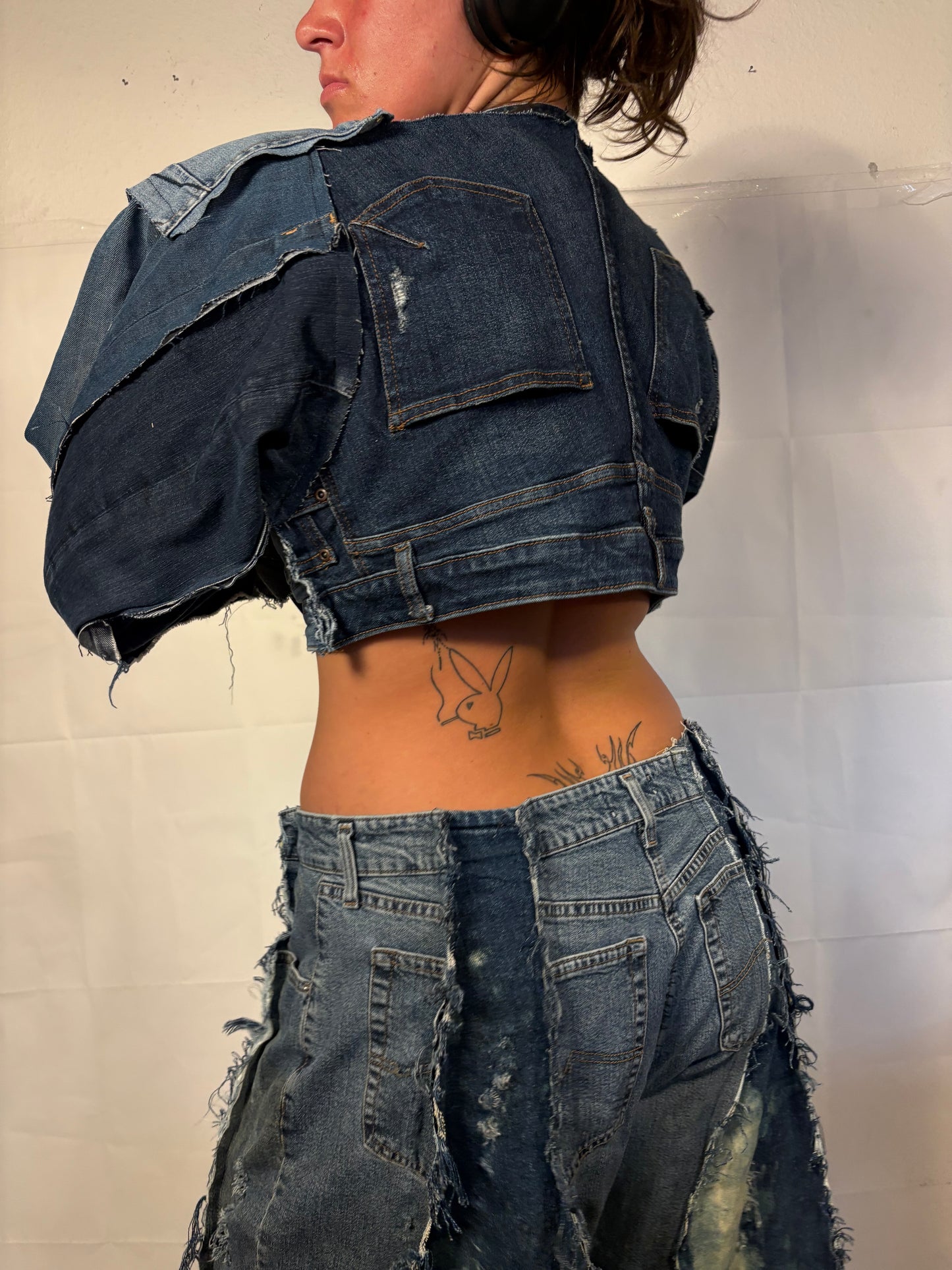 EXTRA CROPPED BIKER DENIM SOG JACKET
