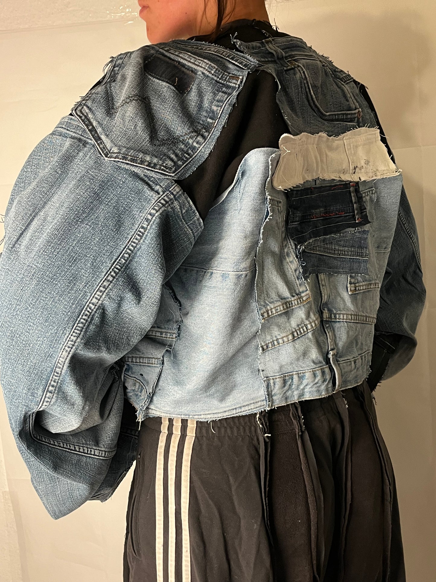 OVERSIZE DENIM BIKER SPG JACKET
