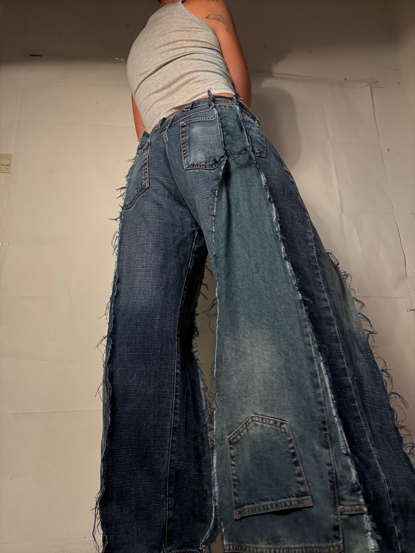 BAGGY RIPPED CLASSIC DENIM SPG PANTS