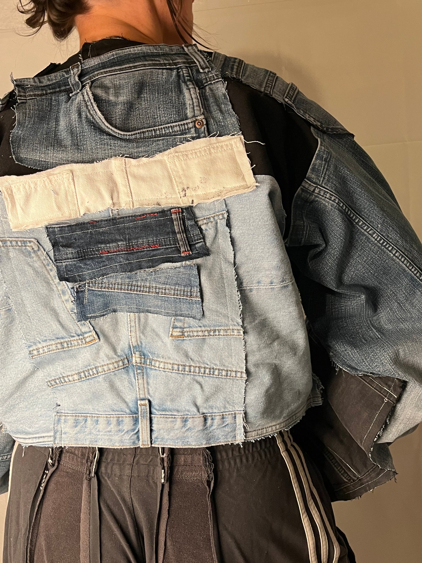 OVERSIZE DENIM BIKER SPG JACKET