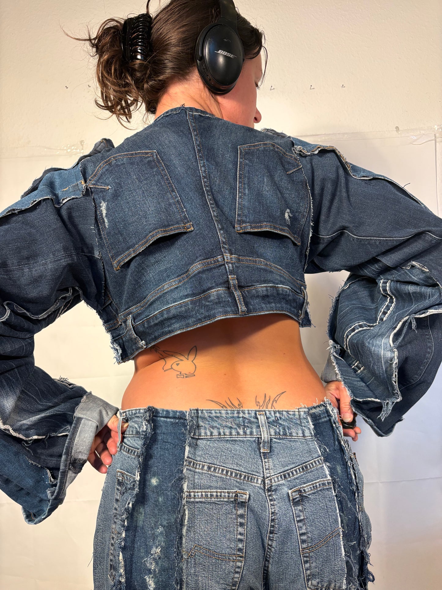 EXTRA CROPPED BIKER DENIM SOG JACKET