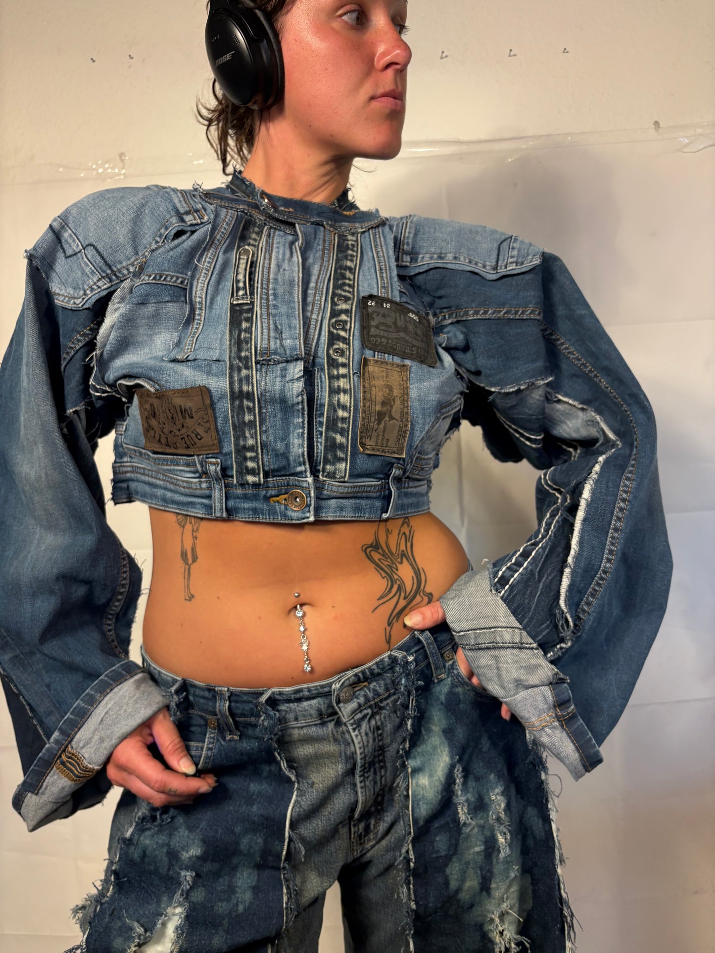EXTRA CROPPED BIKER DENIM SOG JACKET