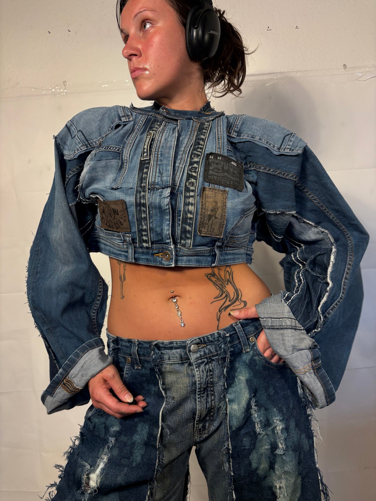 EXTRA CROPPED BIKER DENIM SOG JACKET