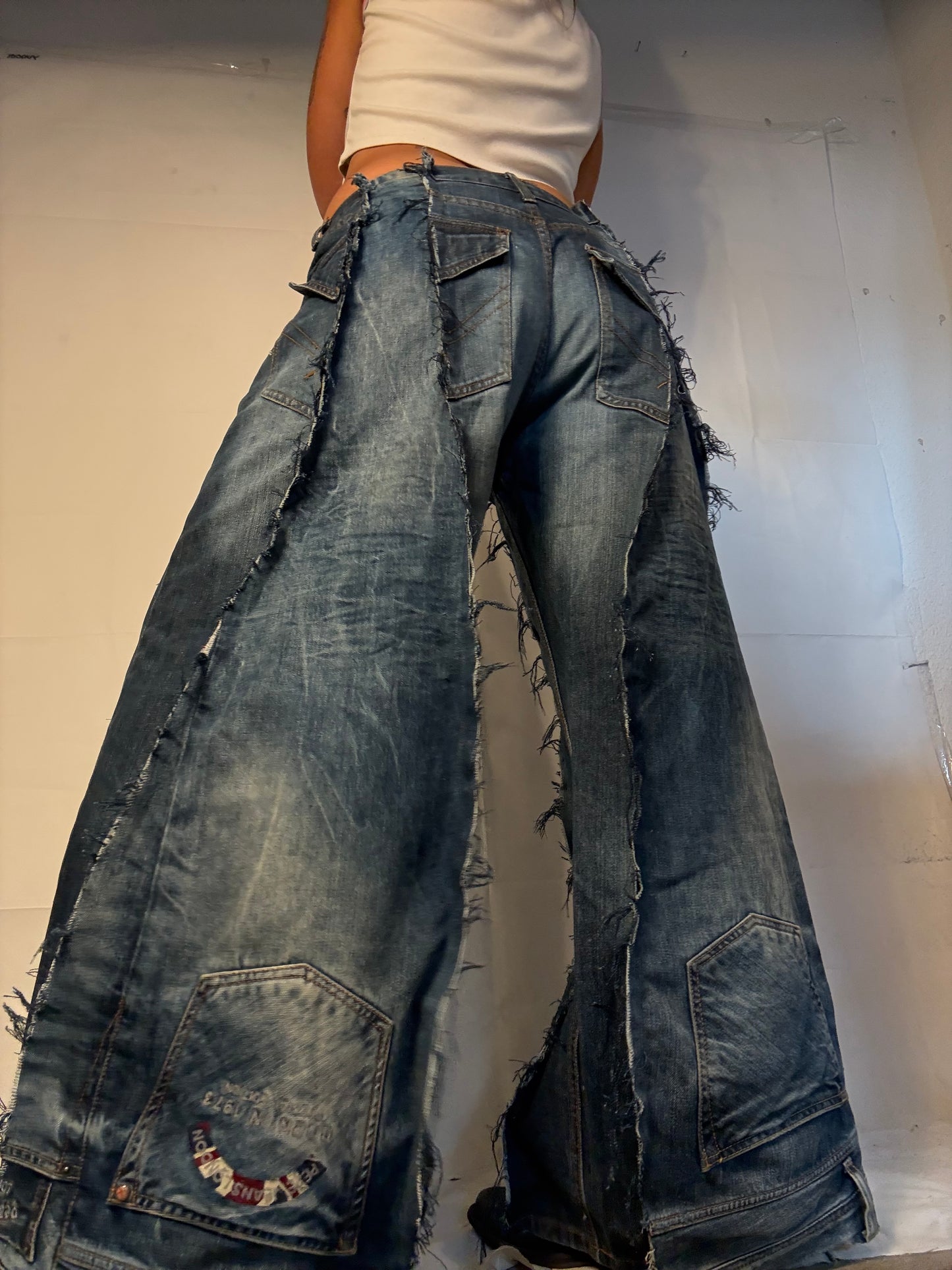 CLASSIC BAGGY DISTRESSED DENIM SPG PANTS