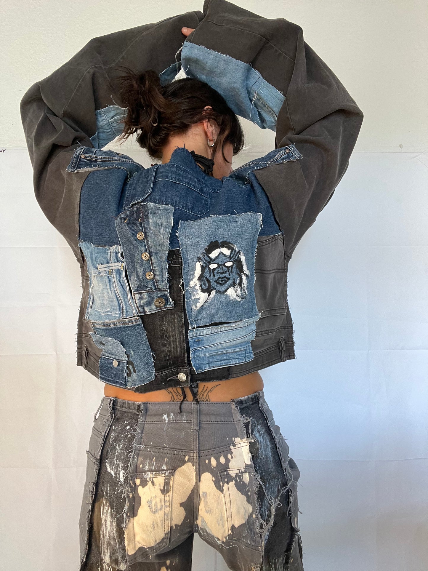 OVERSIZE BIKER DENIM GREY/DENIM SPG JACKET