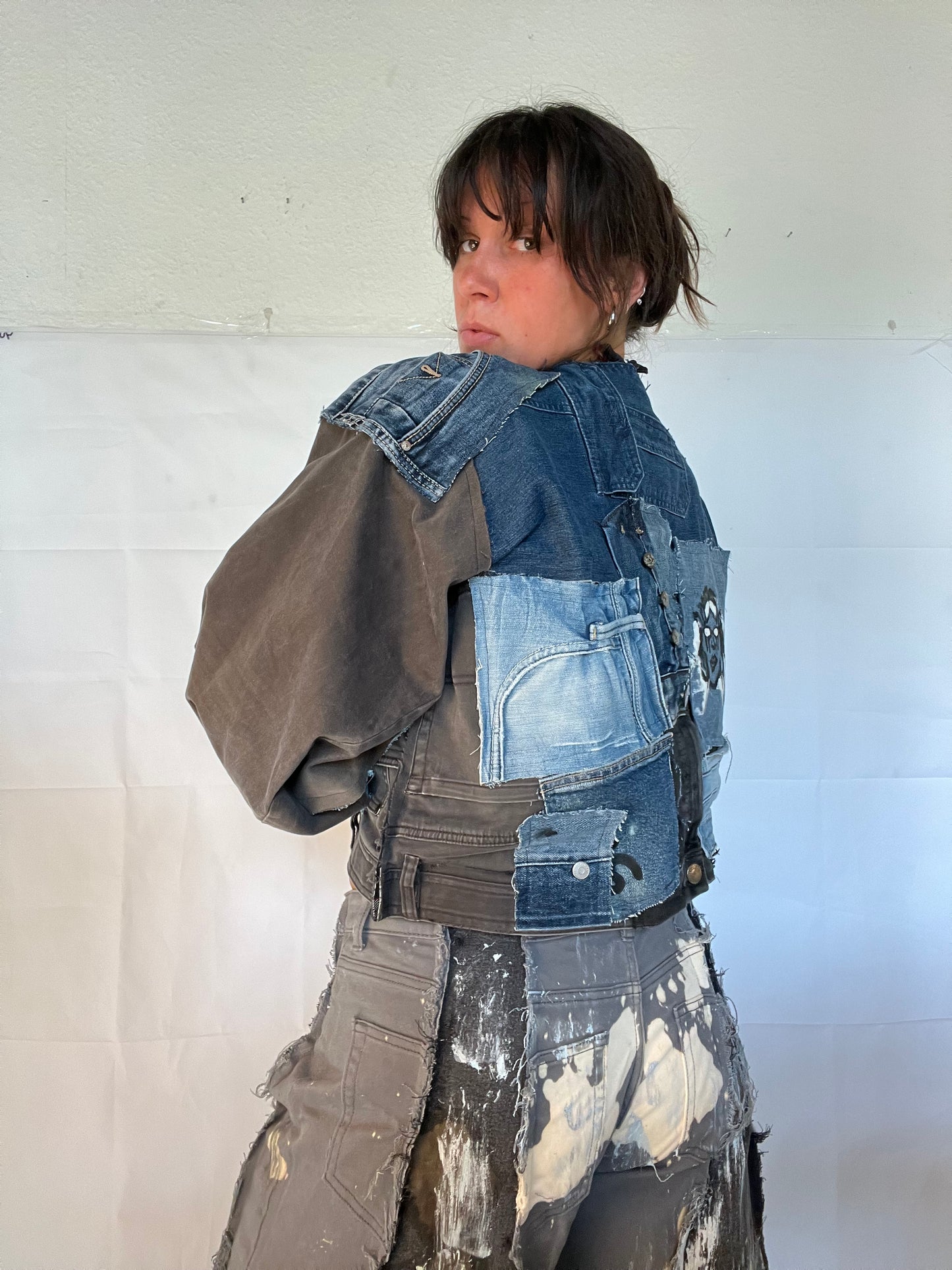 OVERSIZE BIKER DENIM GREY/DENIM SPG JACKET