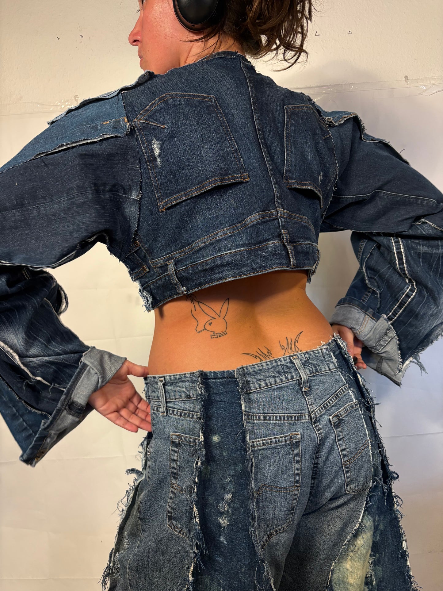EXTRA CROPPED BIKER DENIM SOG JACKET
