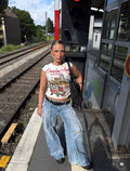 FLARED DISTRESSED LIGHT DENIM SPG PANTS