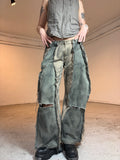 LIMITED EDITION BAGGY RIPPED SAND/GREEN STAINED SPG PANTS