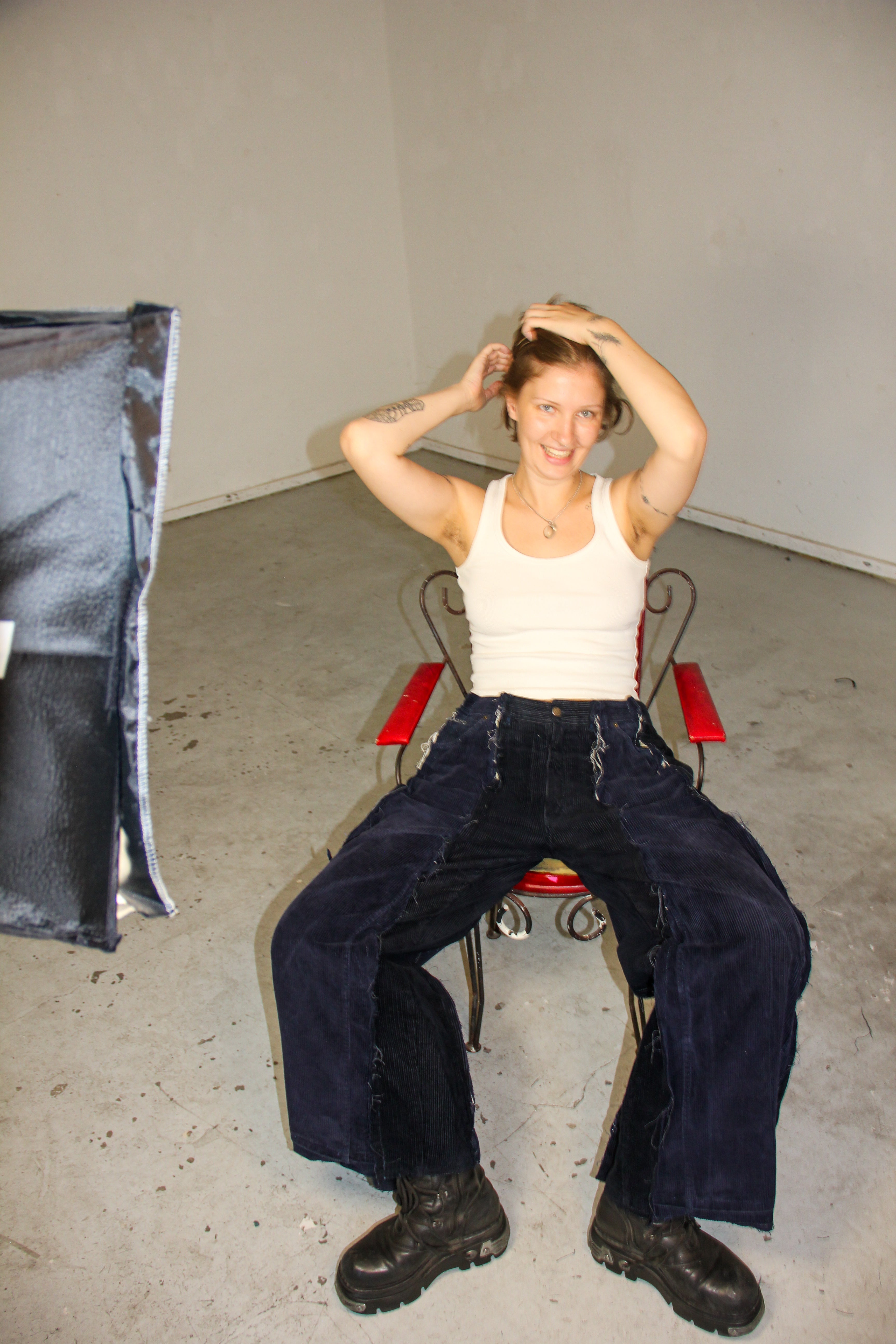 BAGGY DARK BLUE CORDUROY SPG PANTS