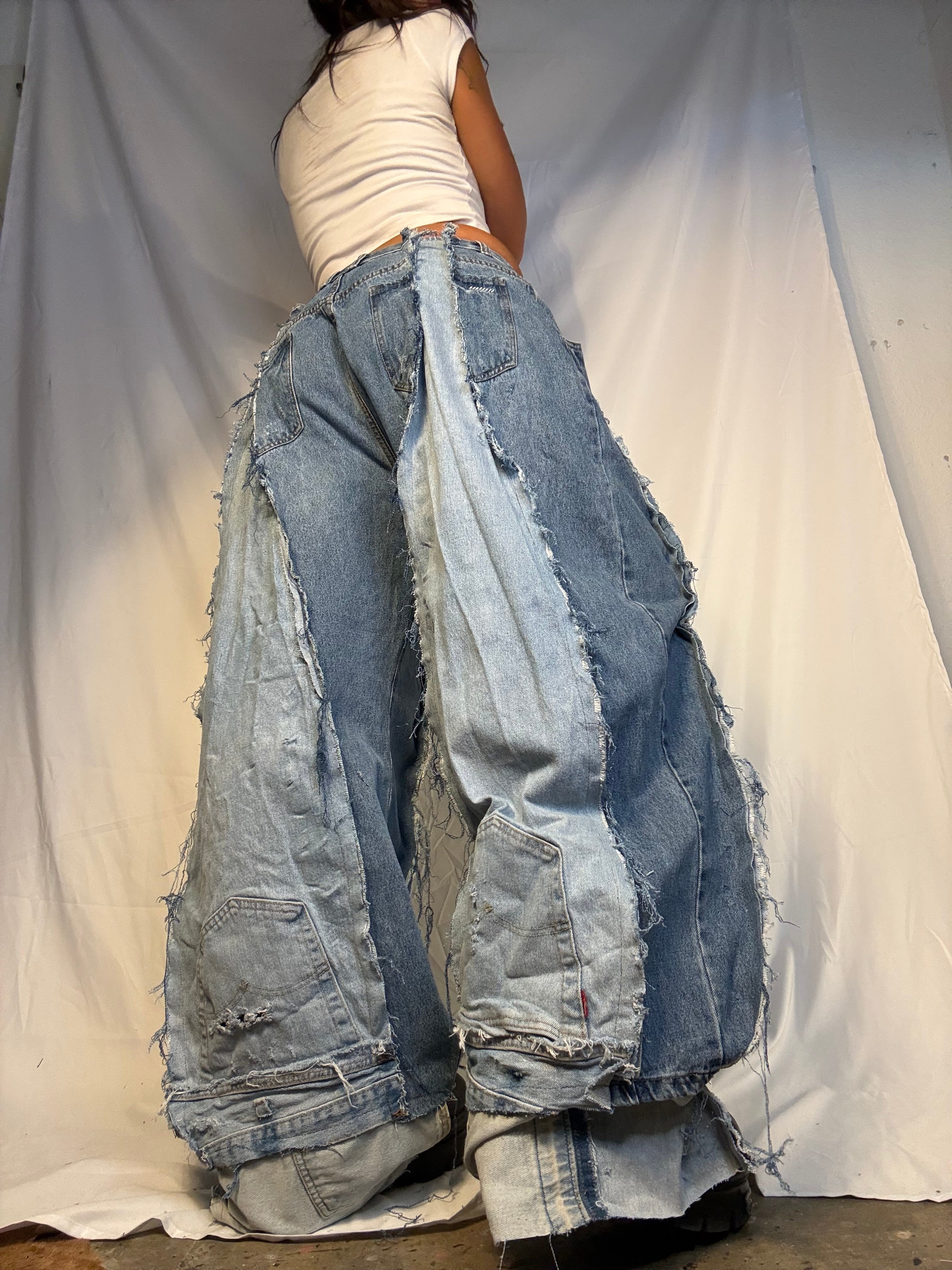 EXTRA BAGGY OVERSIZE PATCHED DENIM SPG PANTS