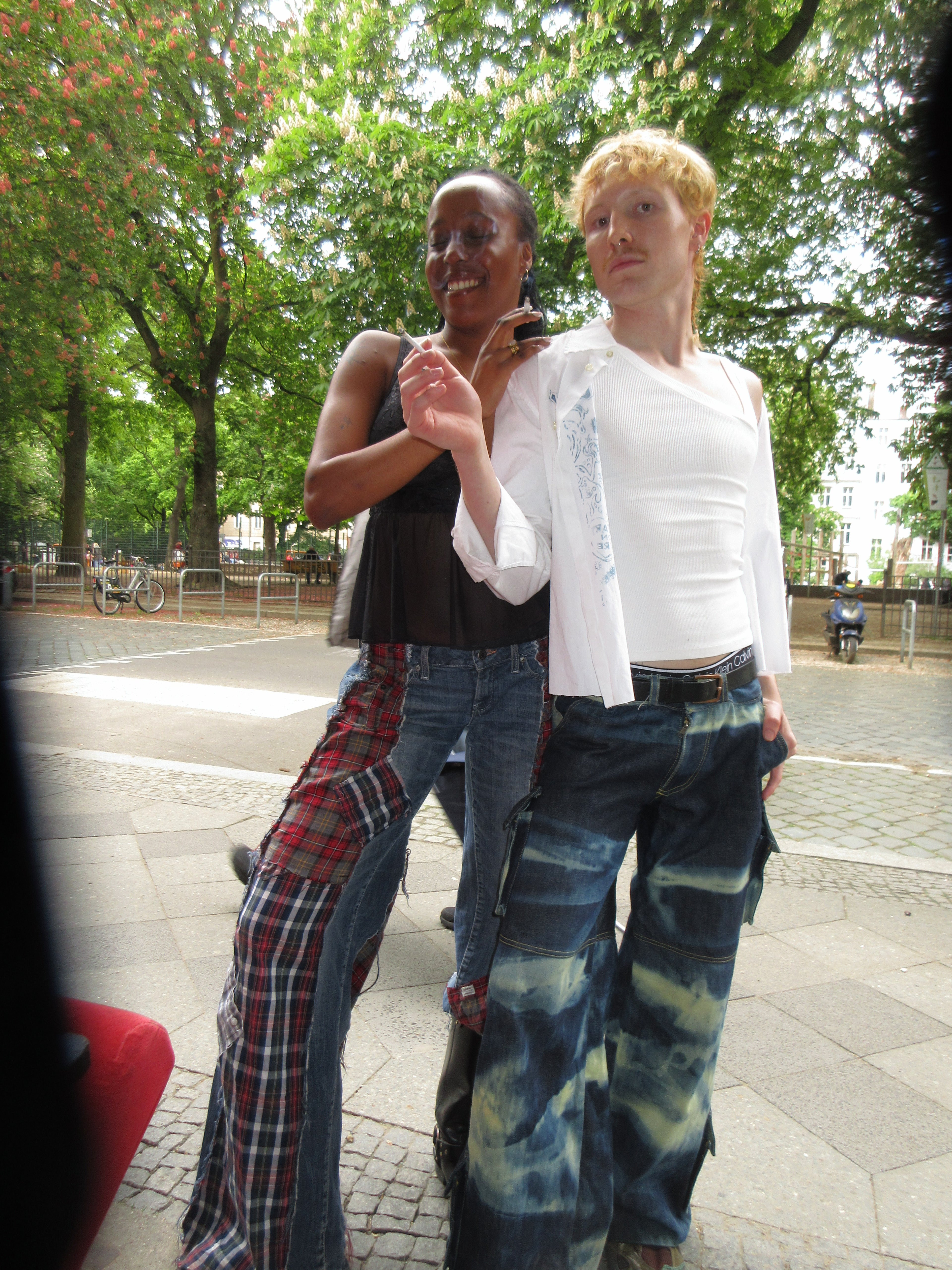 FLANNEL PATCHED DENIM SPG PANTS