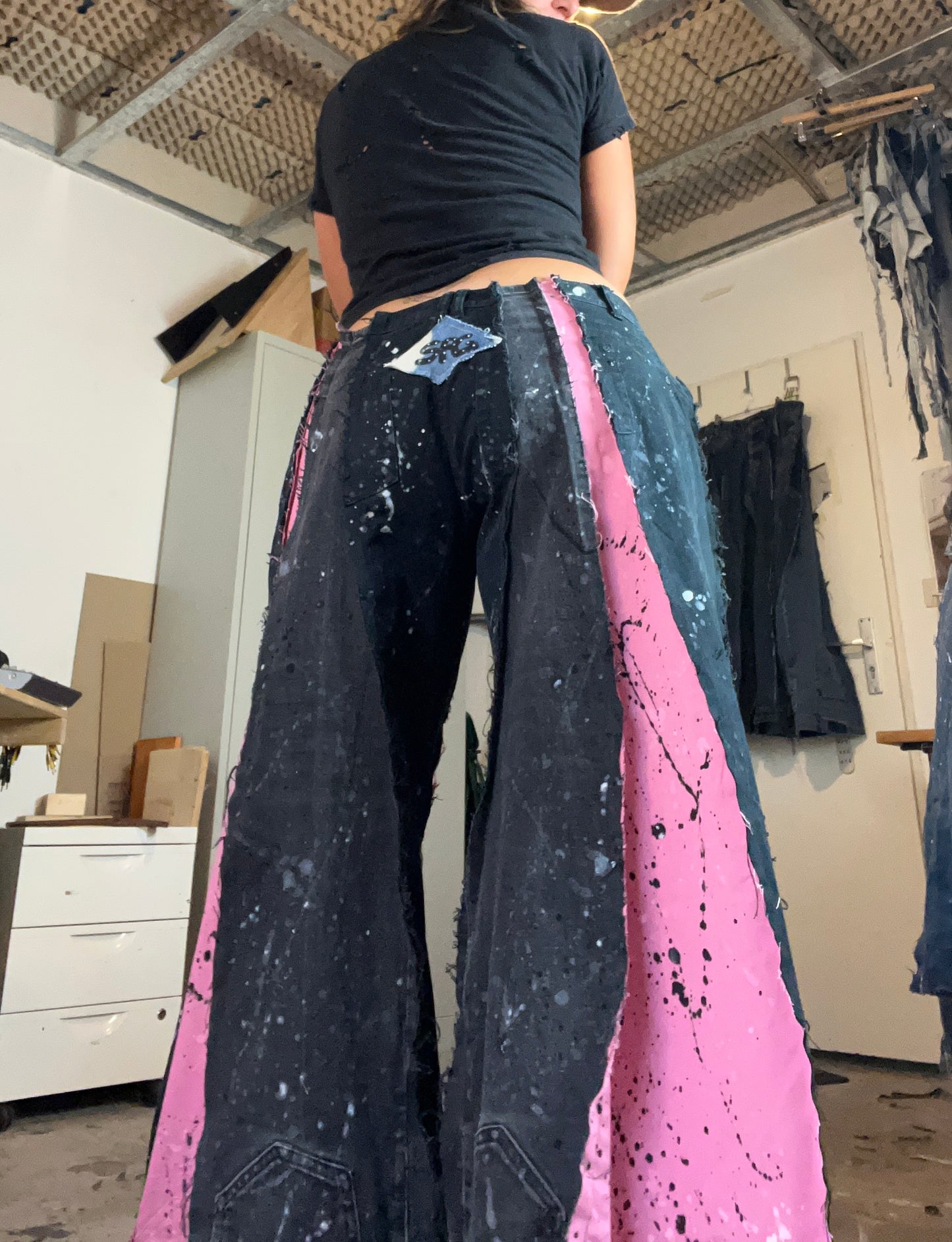 Flared Pink Black SPG Pants