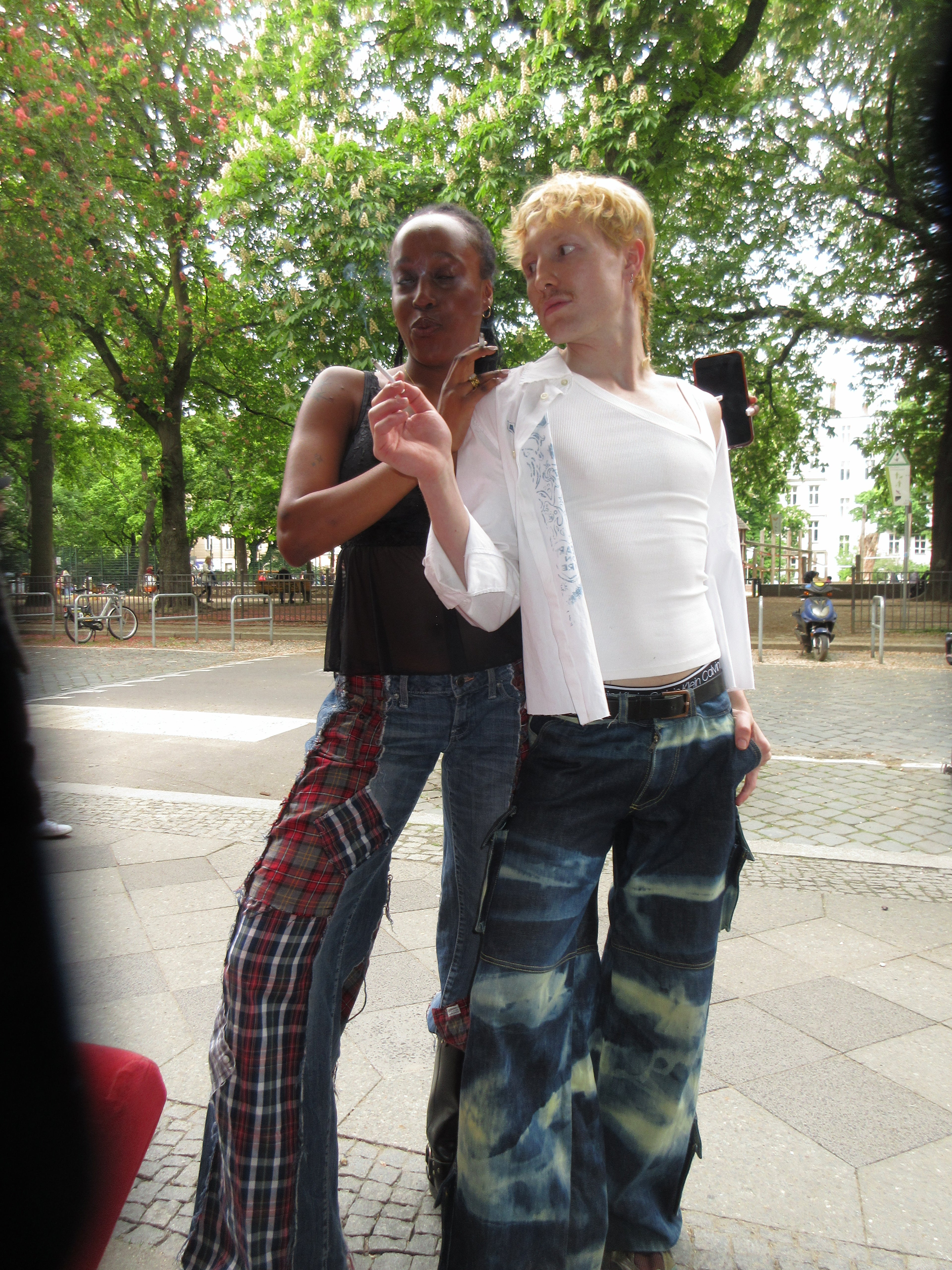 FLANNEL PATCHED DENIM SPG PANTS