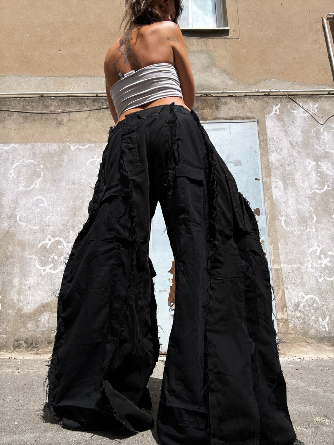 EXTREME BAGGY ALL BLACK SPG CARGO PANTS