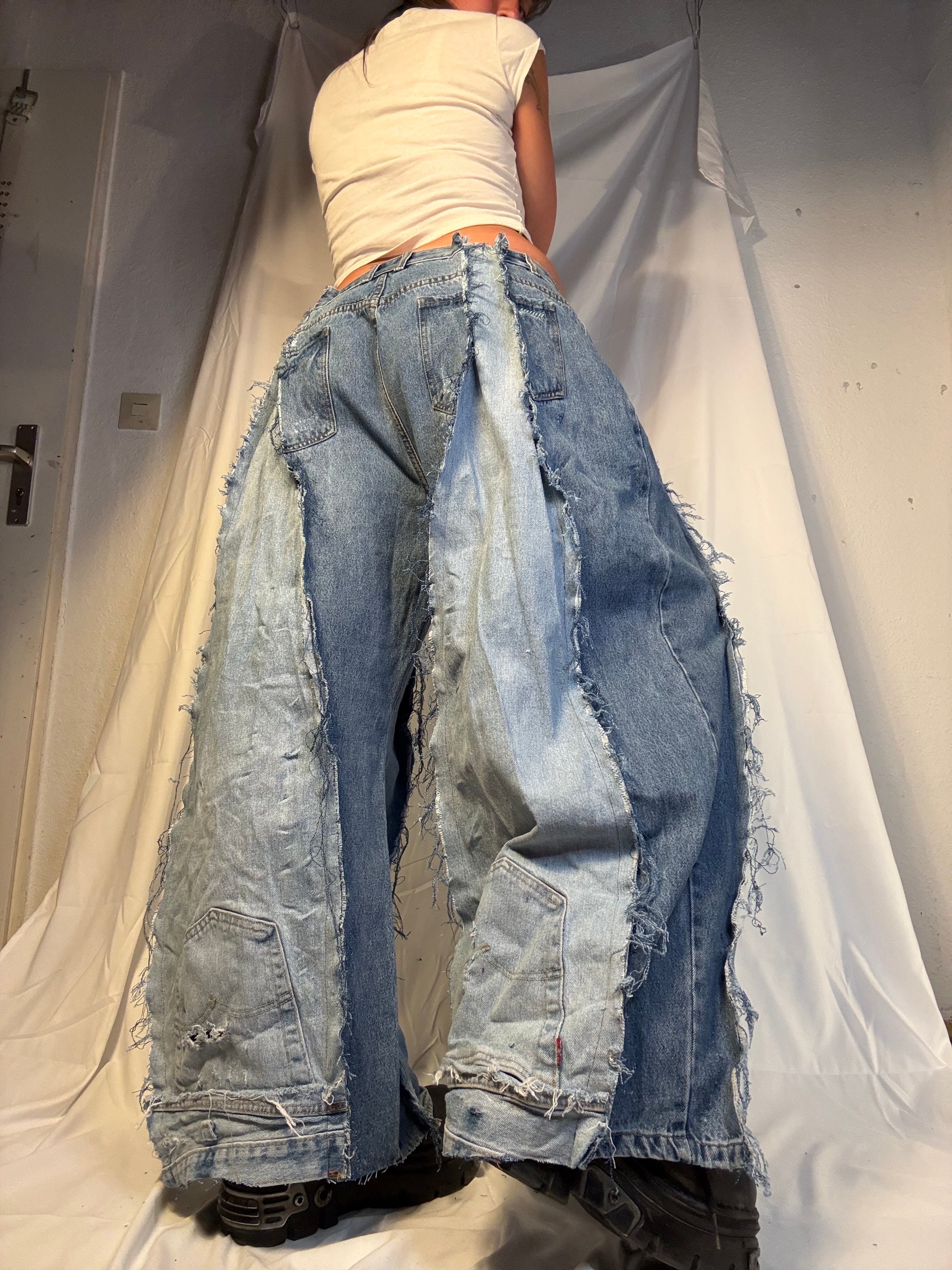 EXTRA BAGGY DOUBLE DENIM SPG PANTS