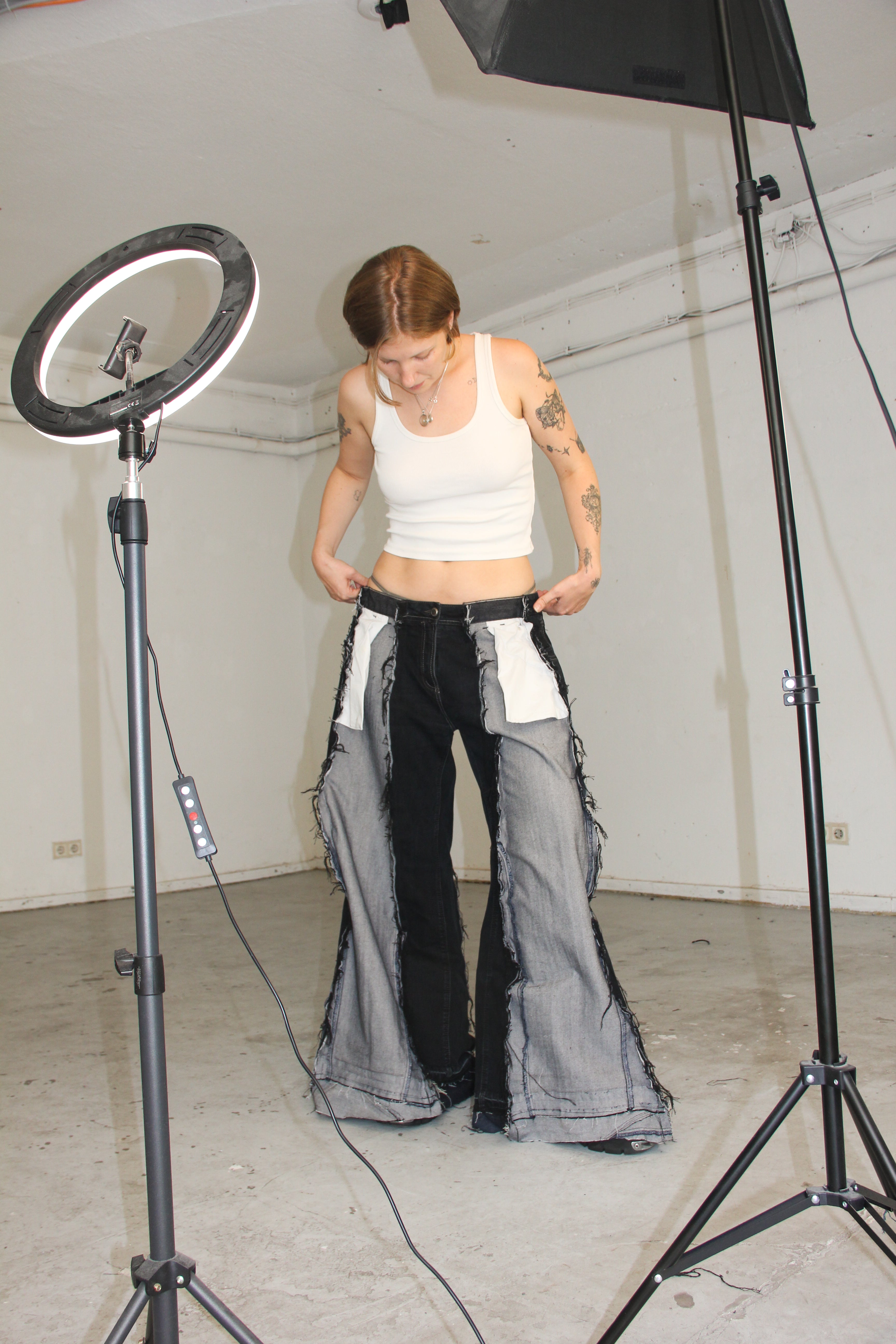 BAGGY INSIDE-OUT DENIM SPG PANTS
