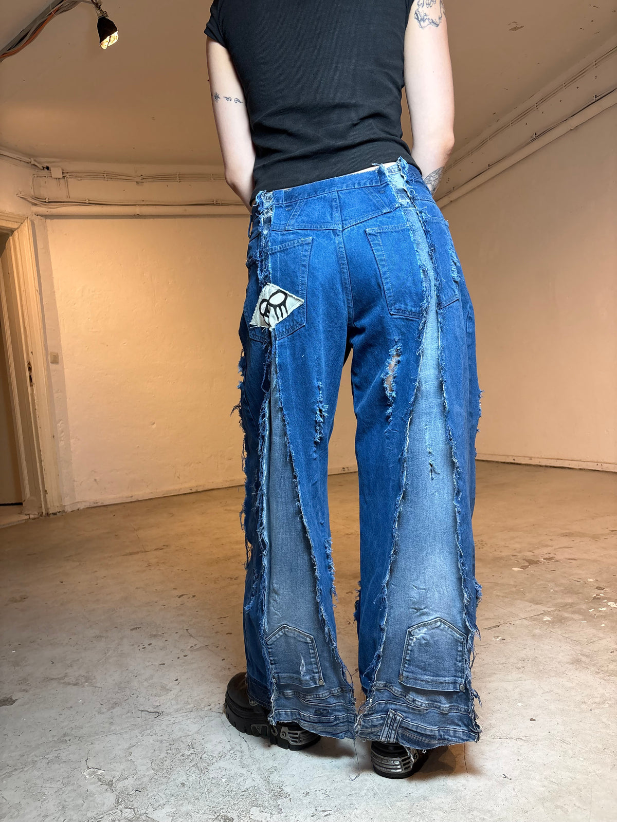 LIMITED EDITION EXTRA DISTRESSED BLUE DENIM SPG PANTS