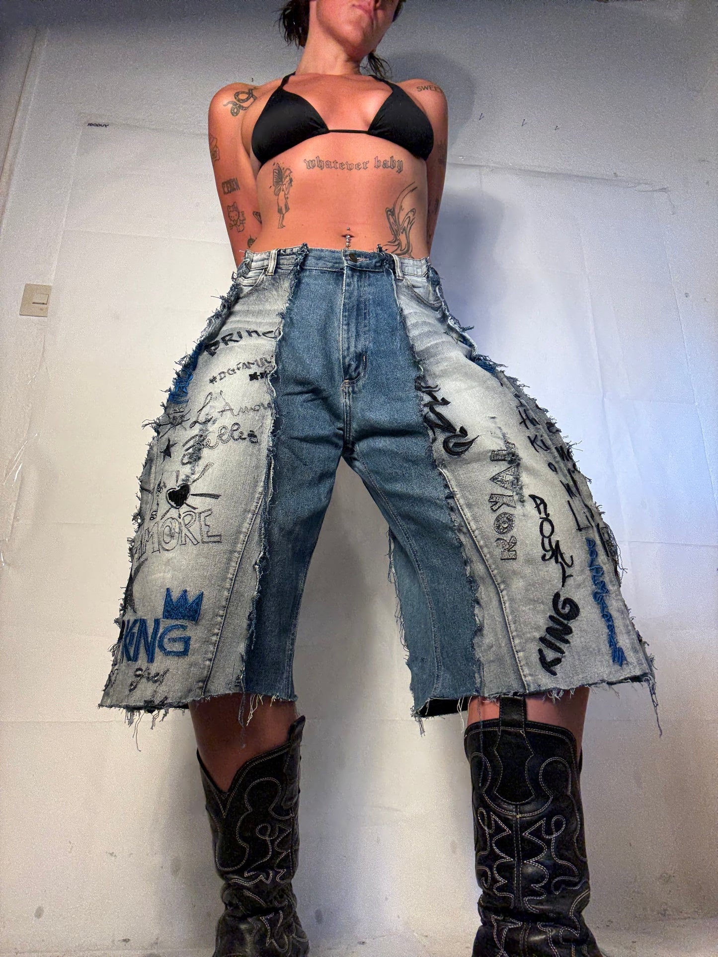 DETAILED DENIM/GREY SPG JORTS