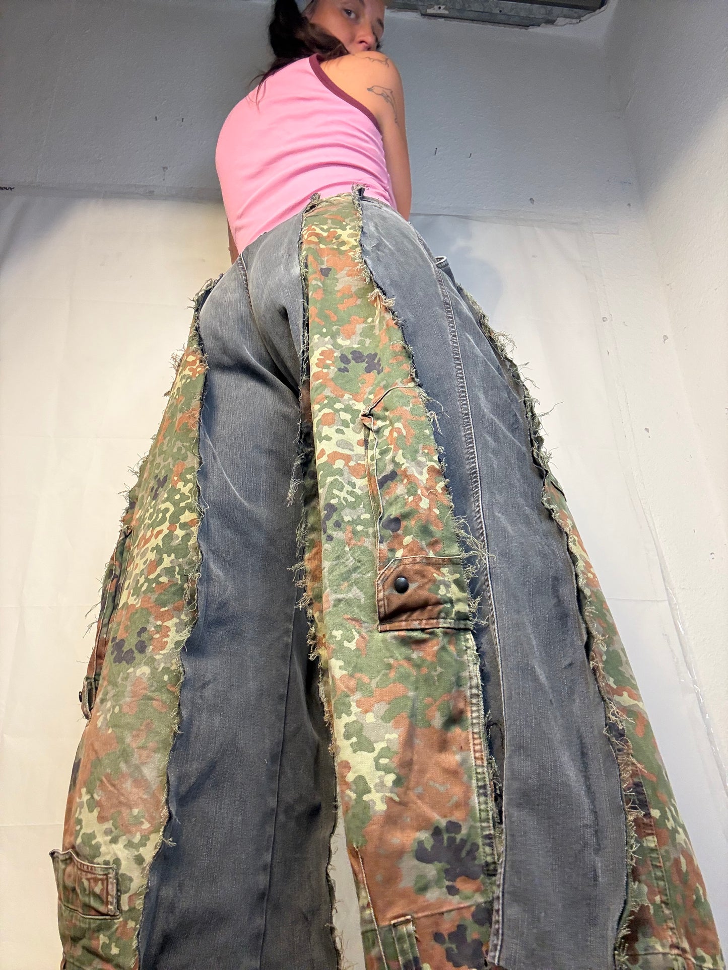 BAGGY LOWWAIST CAMO/GREY SPG PANTS