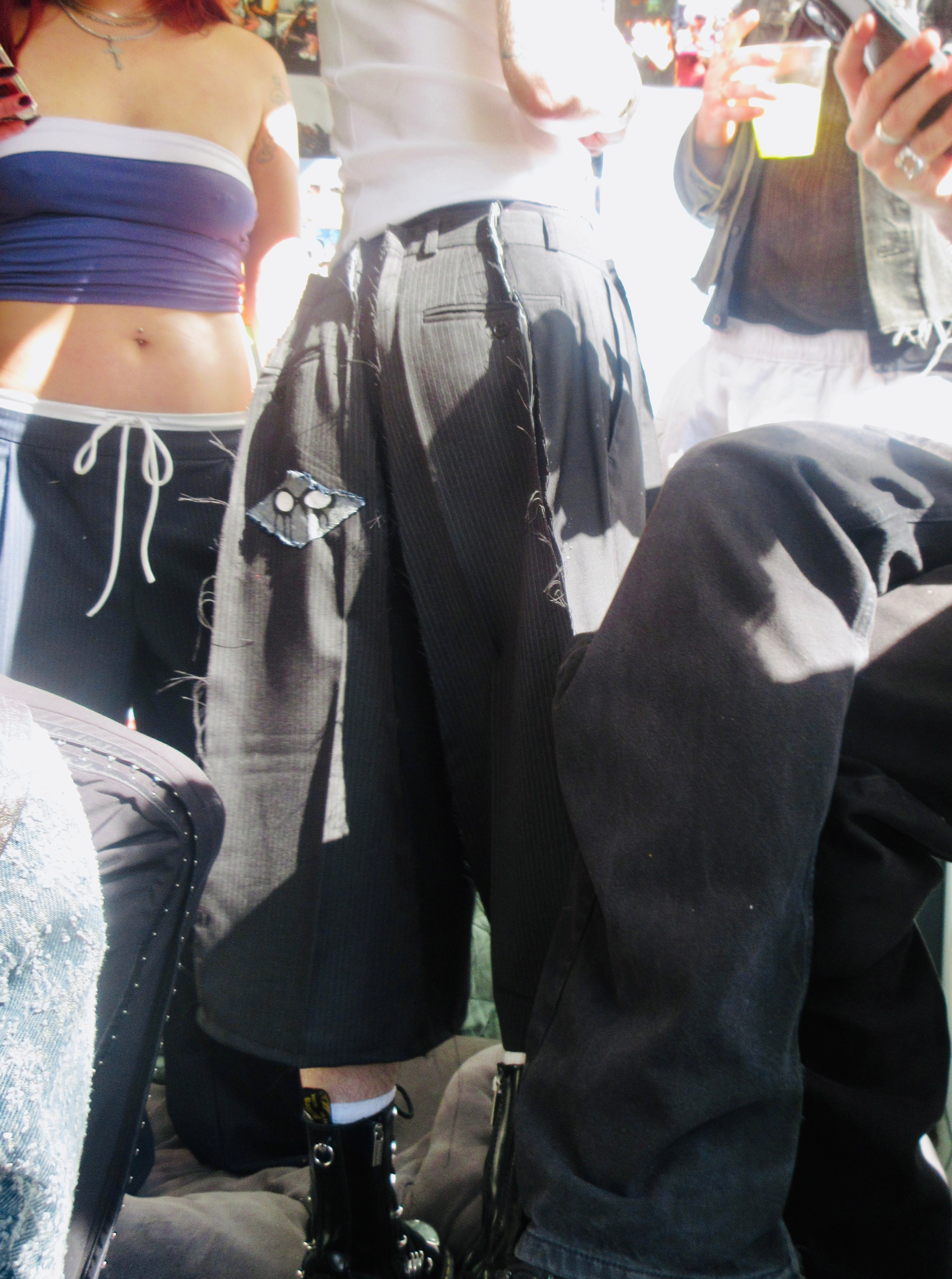 BLACK/PINSTRIBE SPG SUIT-JORTS