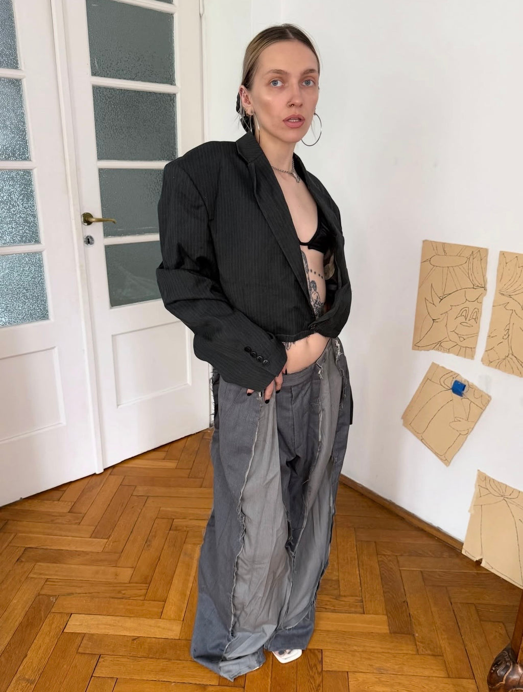 BAGGY DOUBLE GREY SPG SUITPANTS