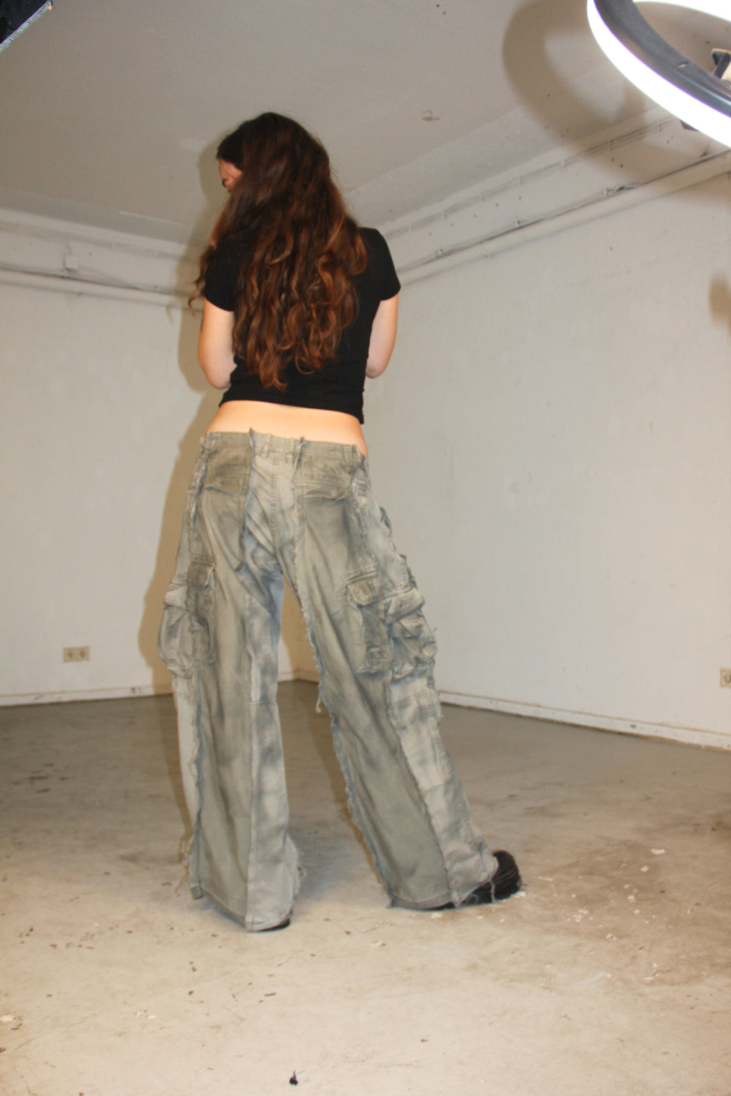 BAGGY STAINED DOUBLE CARGO SPG PANTS