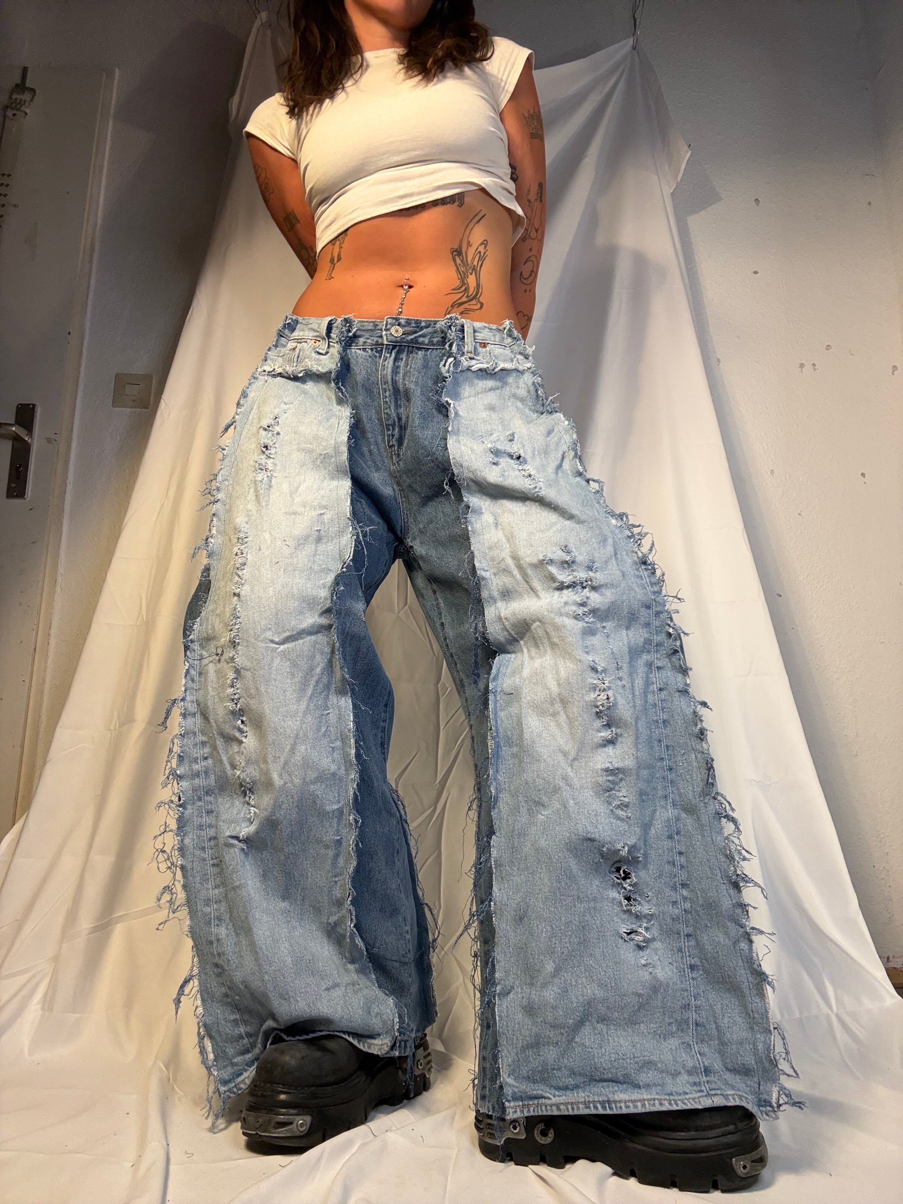 EXTRA BAGGY DOUBLE DENIM SPG PANTS