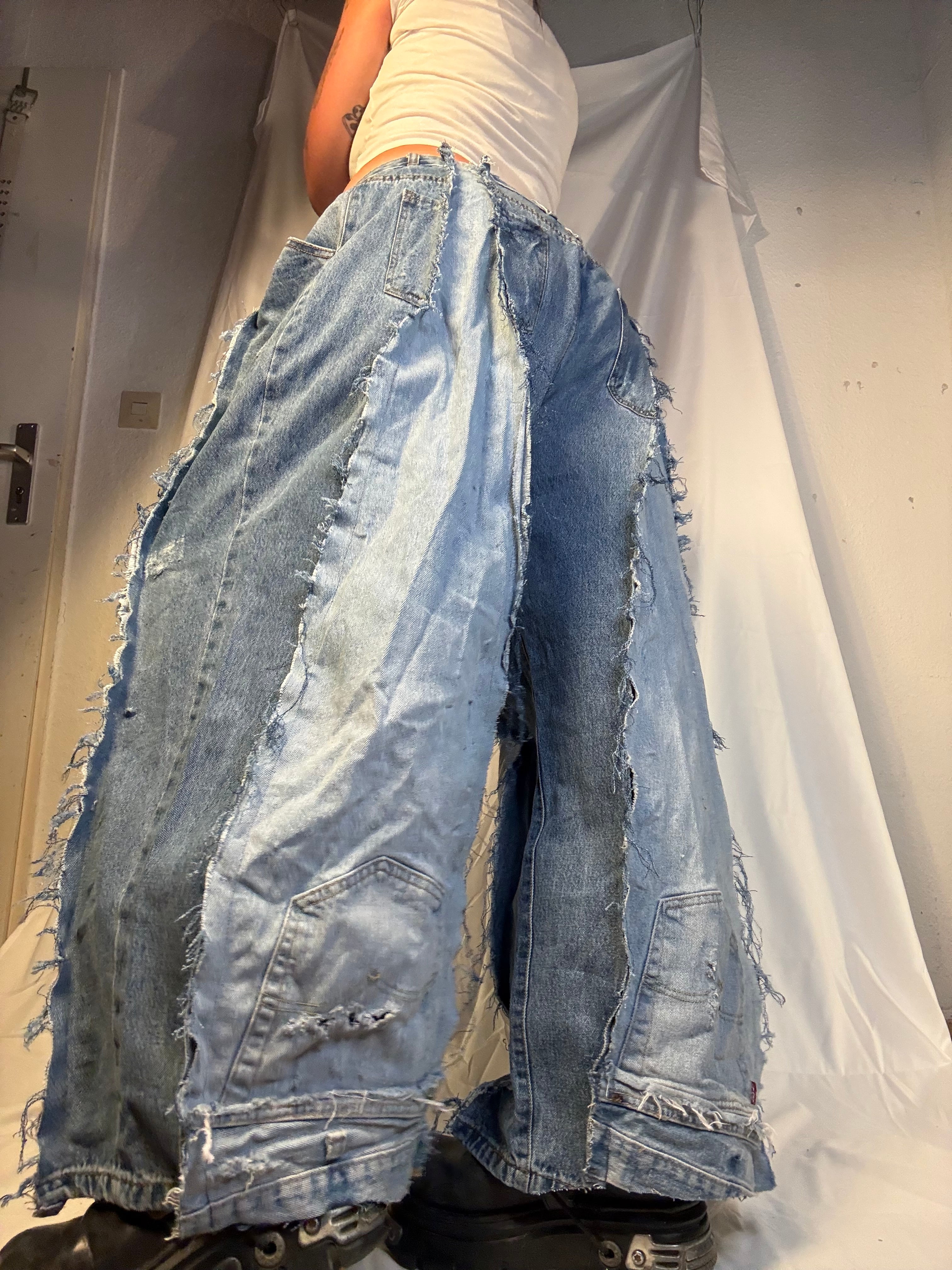 EXTRA BAGGY DOUBLE DENIM SPG PANTS