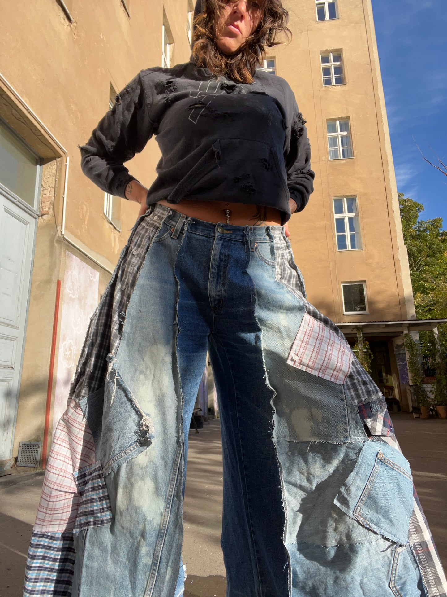 Extra Flared Flannel Denim SPG Pants