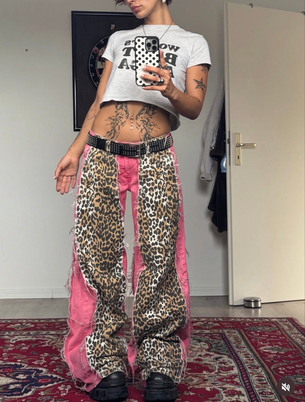 BAGGY PINK/LEO SPG PANTS