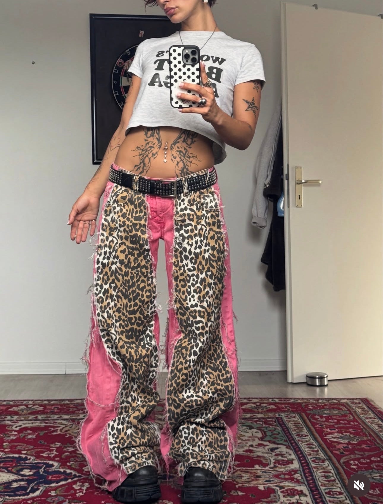 BAGGY PINK/LEO SPG PANTS