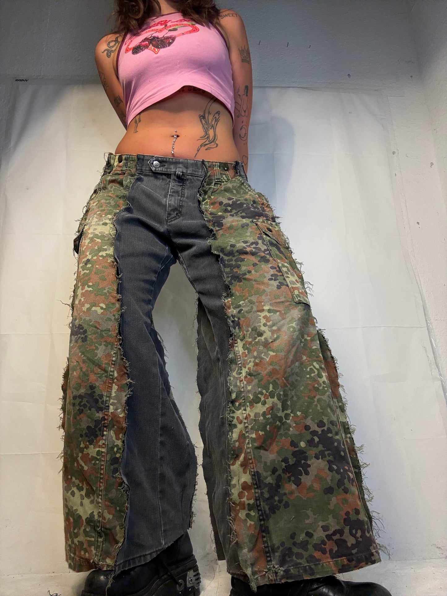BAGGY LOWWAIST CAMO/GREY SPG PANTS