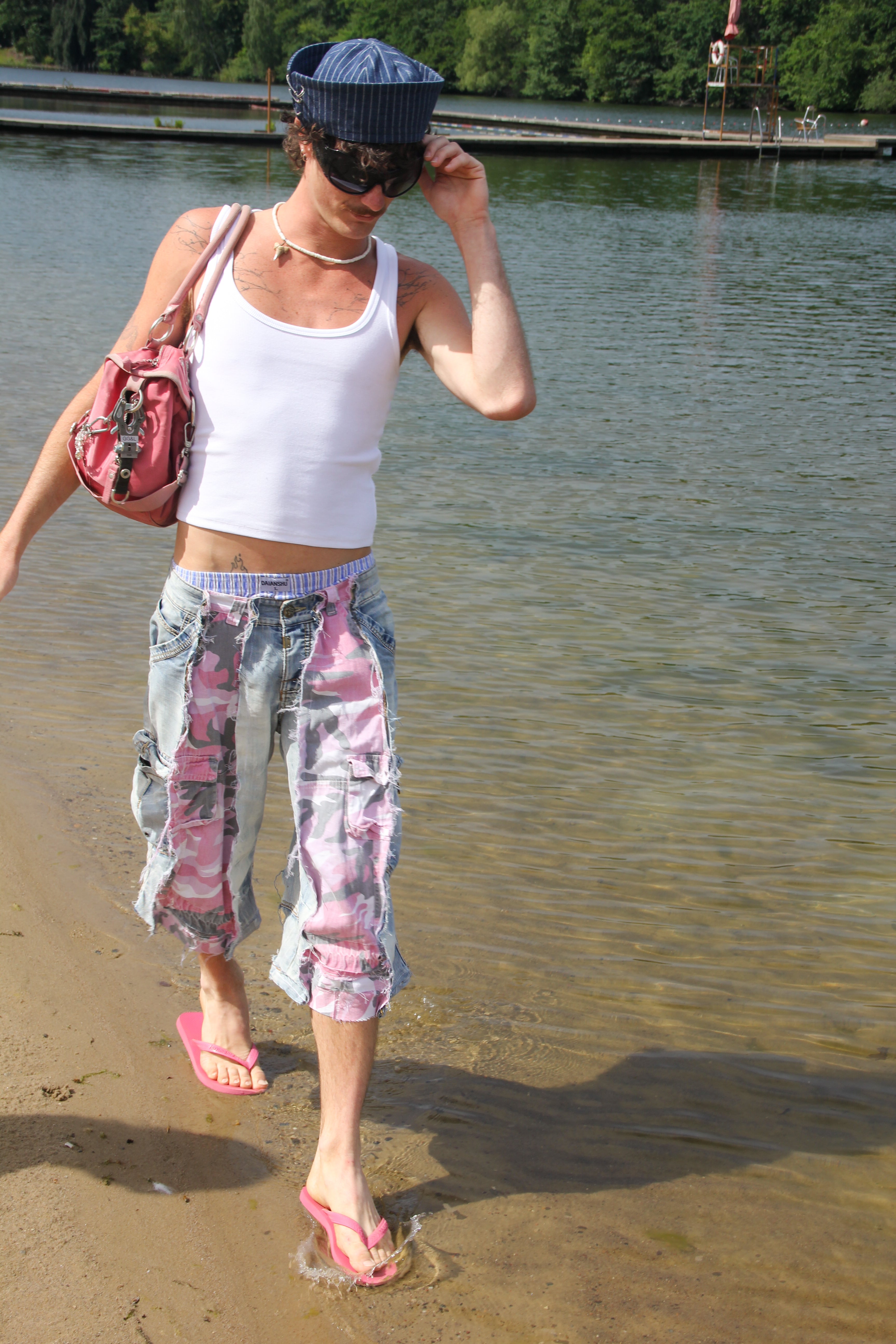PINK CAMO/ LIGHT DENIM SPG JORTS