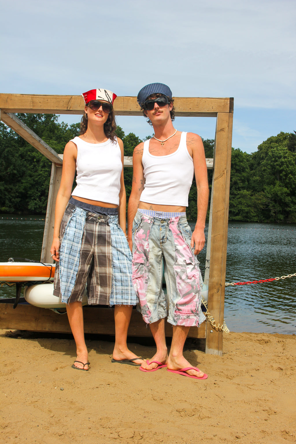 PINK CAMO/ LIGHT DENIM SPG JORTS