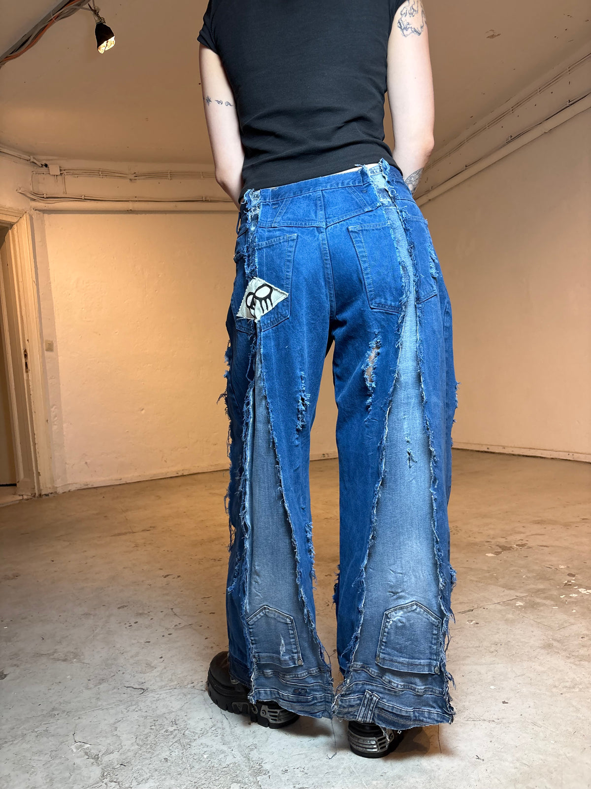 LIMITED EDITION EXTRA DISTRESSED BLUE DENIM SPG PANTS